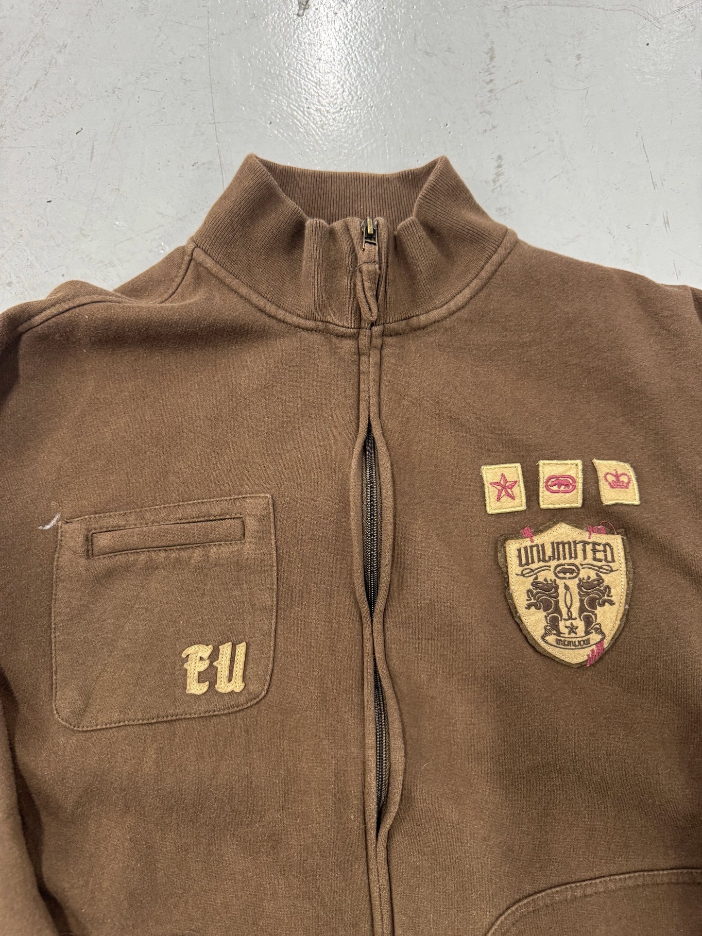 2000s Ecko Unlimited Rhino Graphic Zip Up Track Jacket [L]