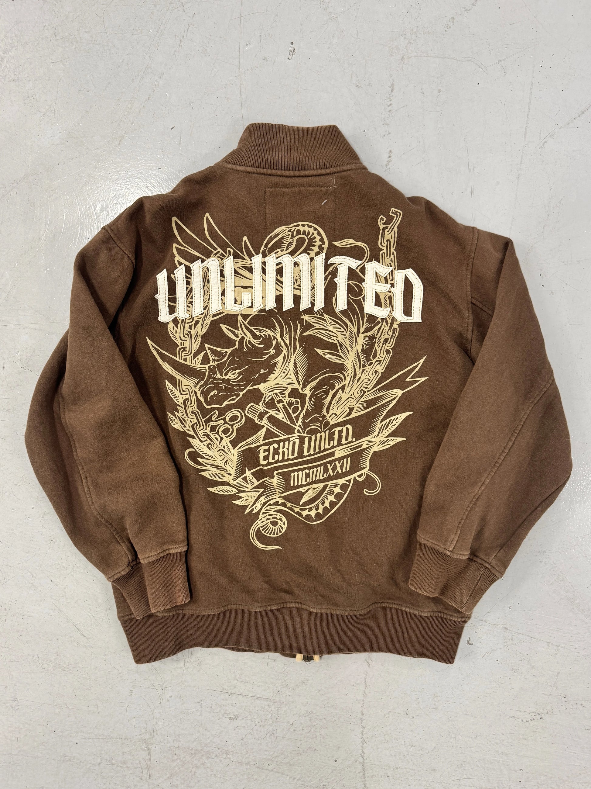 2000s Ecko Unlimited Rhino Graphic Zip Up Track Jacket [L]