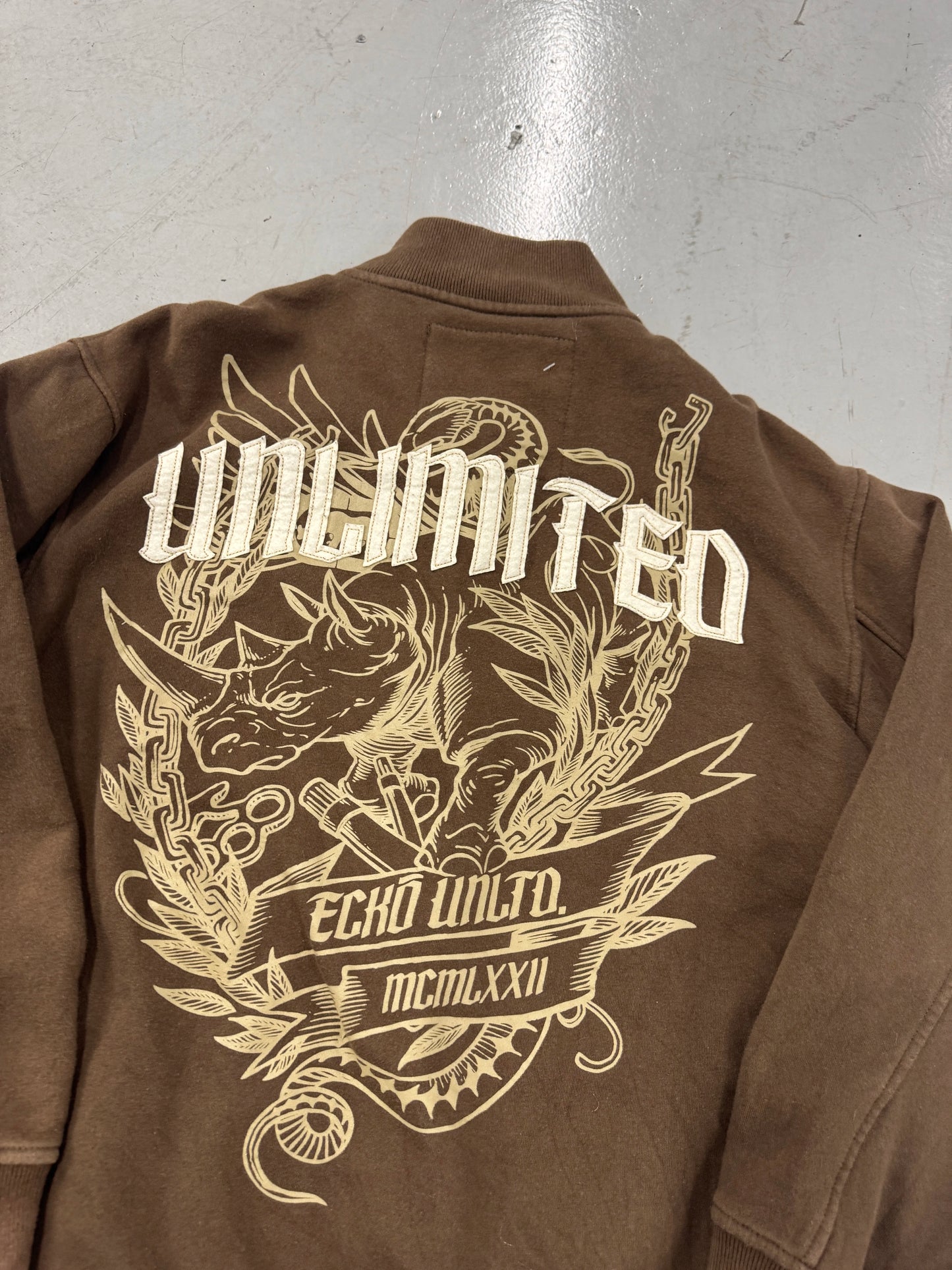 2000s Ecko Unlimited Rhino Graphic Zip Up Track Jacket [L]