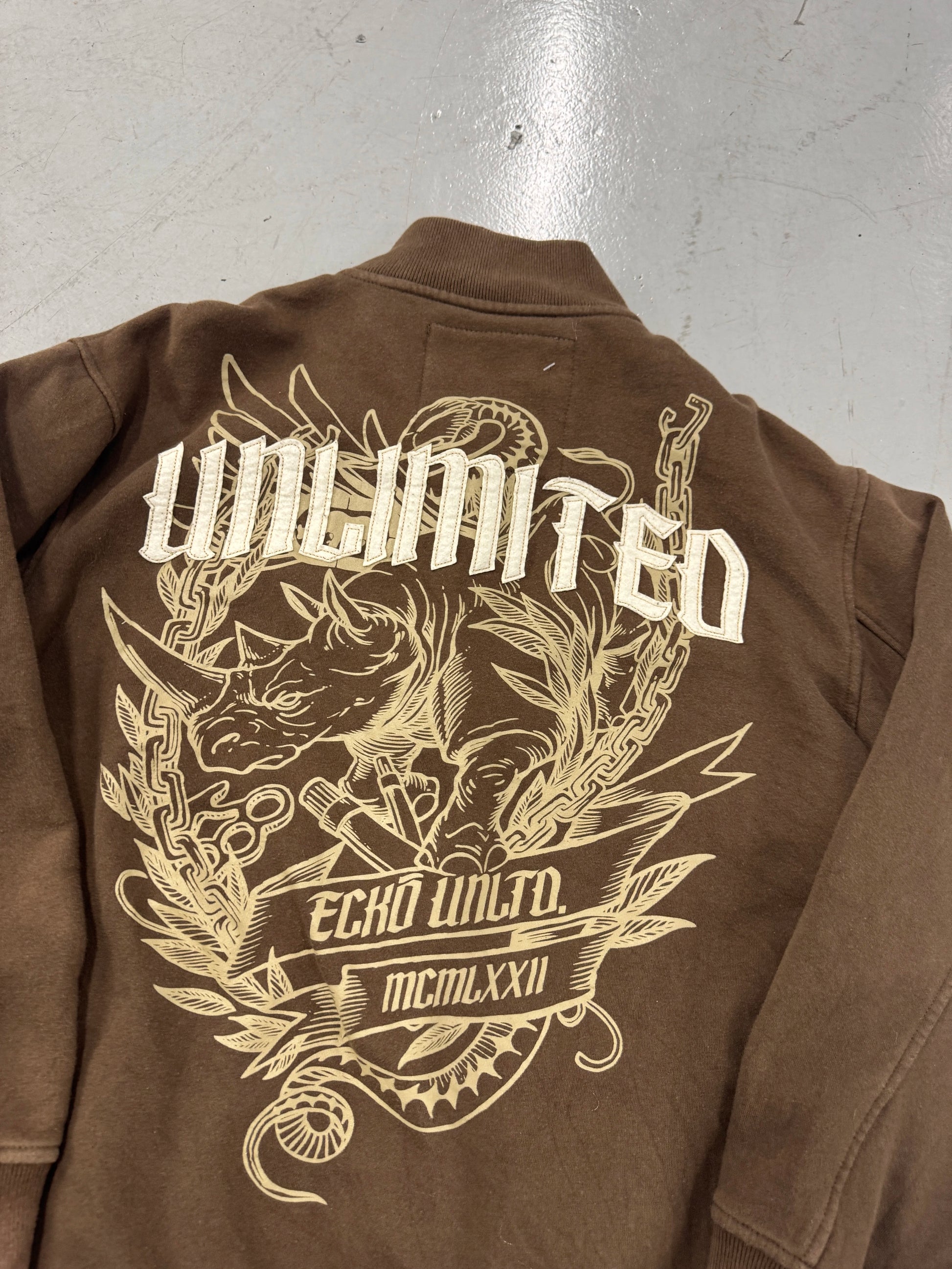 2000s Ecko Unlimited Rhino Graphic Zip Up Track Jacket [L]