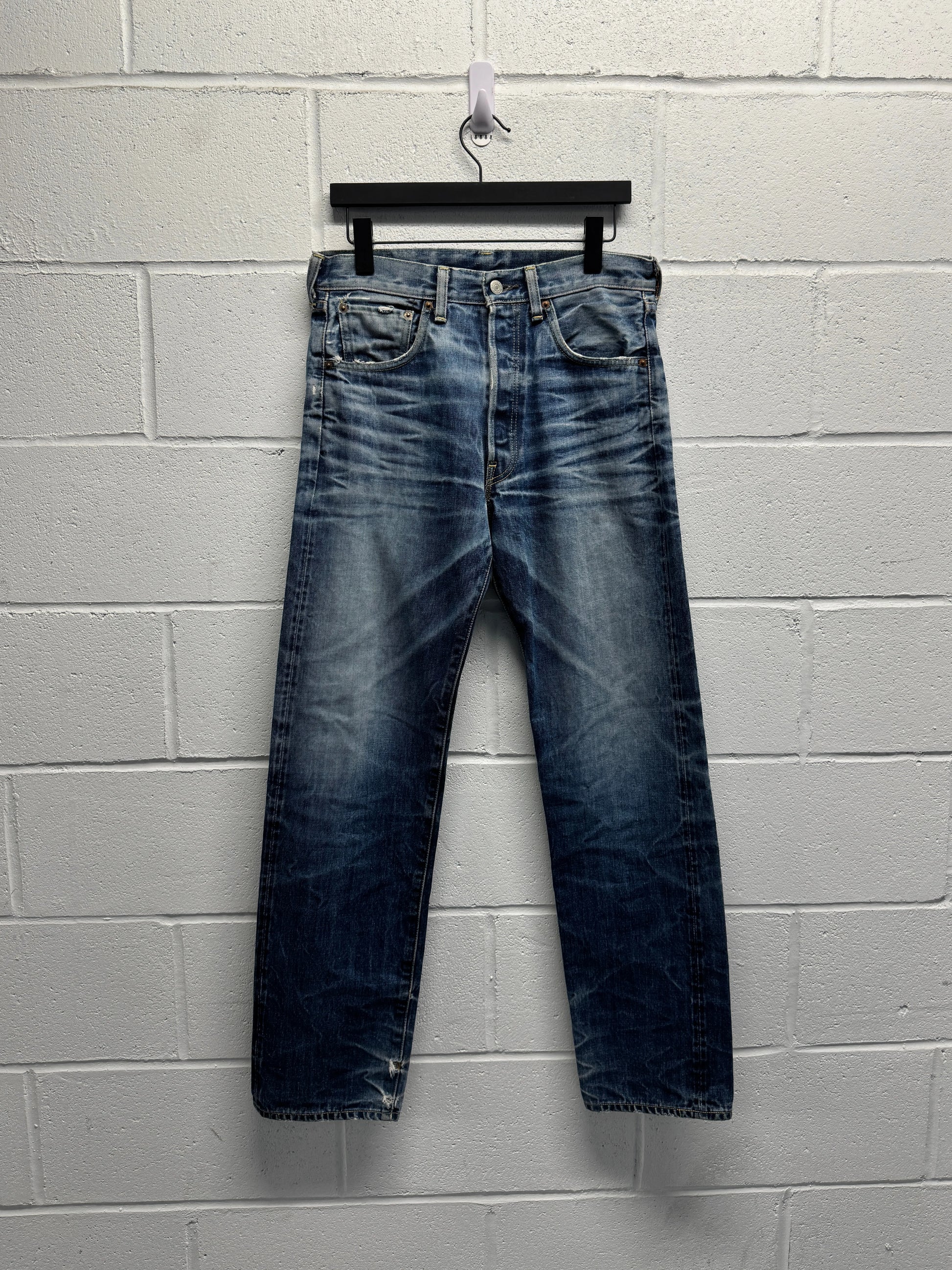 Vintage Levi’s 66501 Big E Red Line Japanese Selvedge Faded Jeans [34]