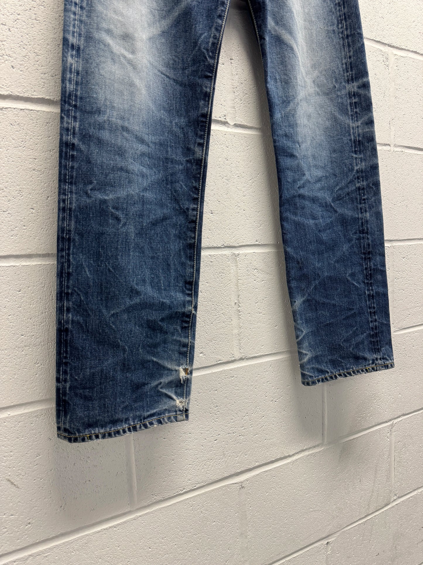 Vintage Levi’s 66501 Big E Red Line Japanese Selvedge Faded Jeans [34]