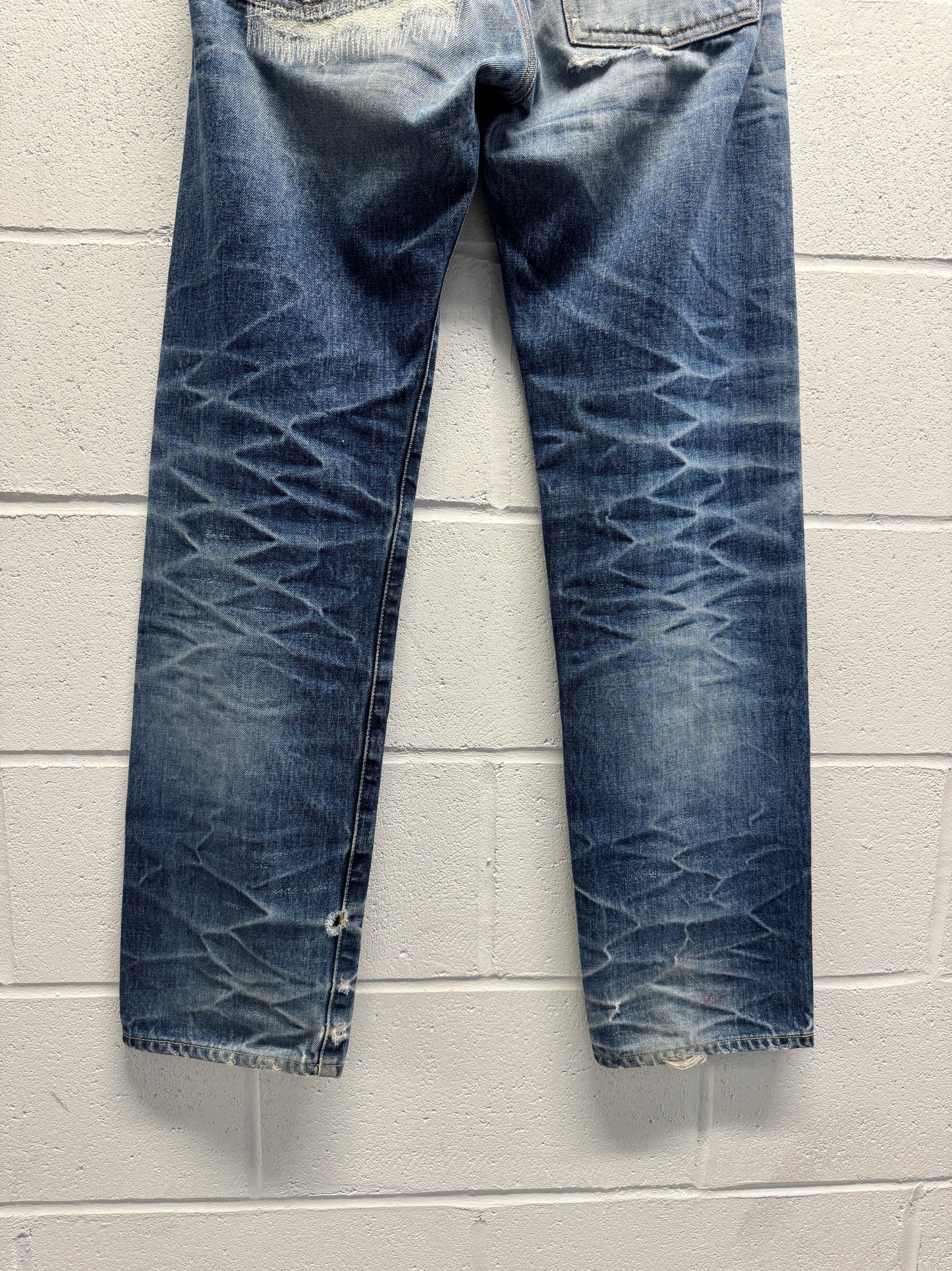 Vintage Levi’s 66501 Big E Red Line Japanese Selvedge Faded Jeans [34]