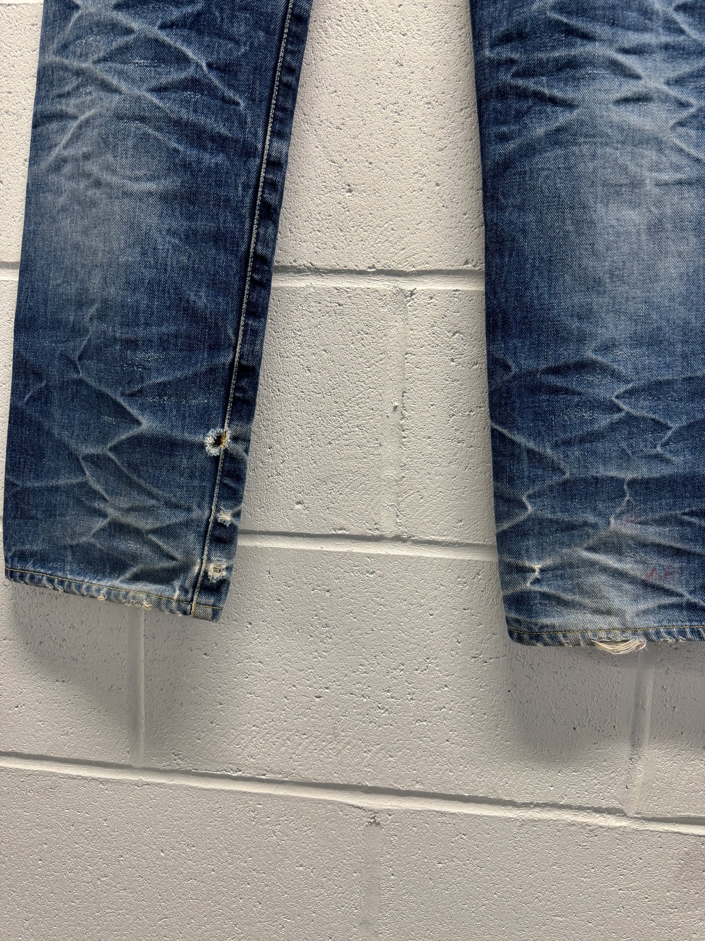 Vintage Levi’s 66501 Big E Red Line Japanese Selvedge Faded Jeans [34]