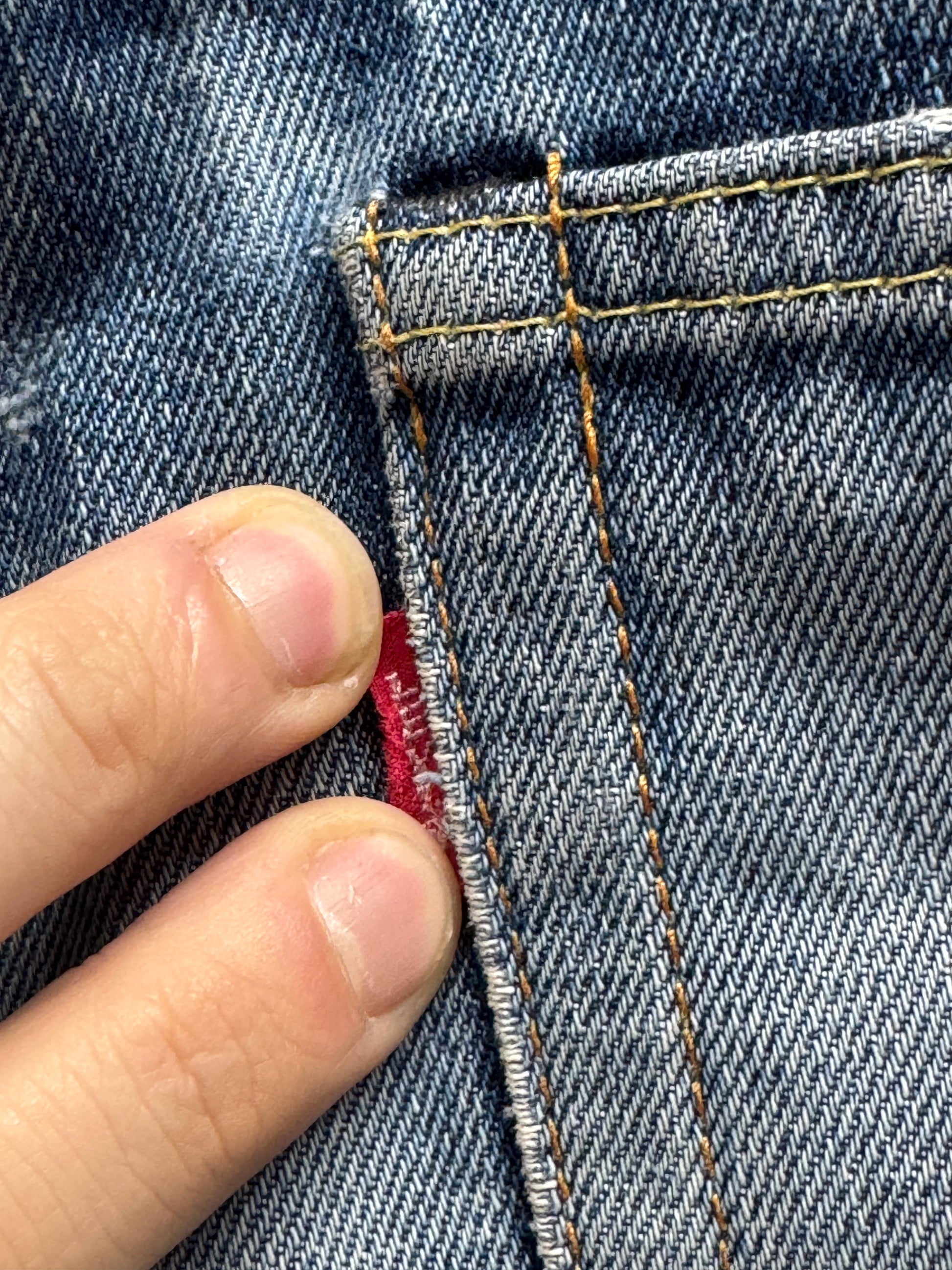 Vintage Levi’s 66501 Big E Red Line Japanese Selvedge Faded Jeans [34]