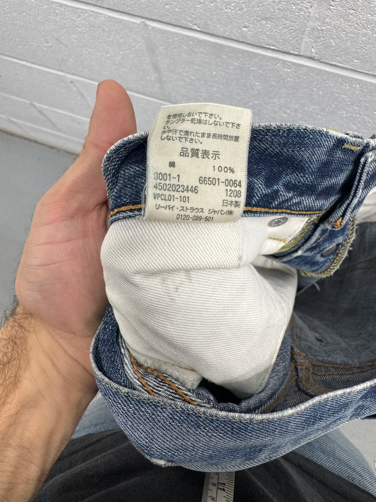 Vintage Levi’s 66501 Big E Red Line Japanese Selvedge Faded Jeans [34]