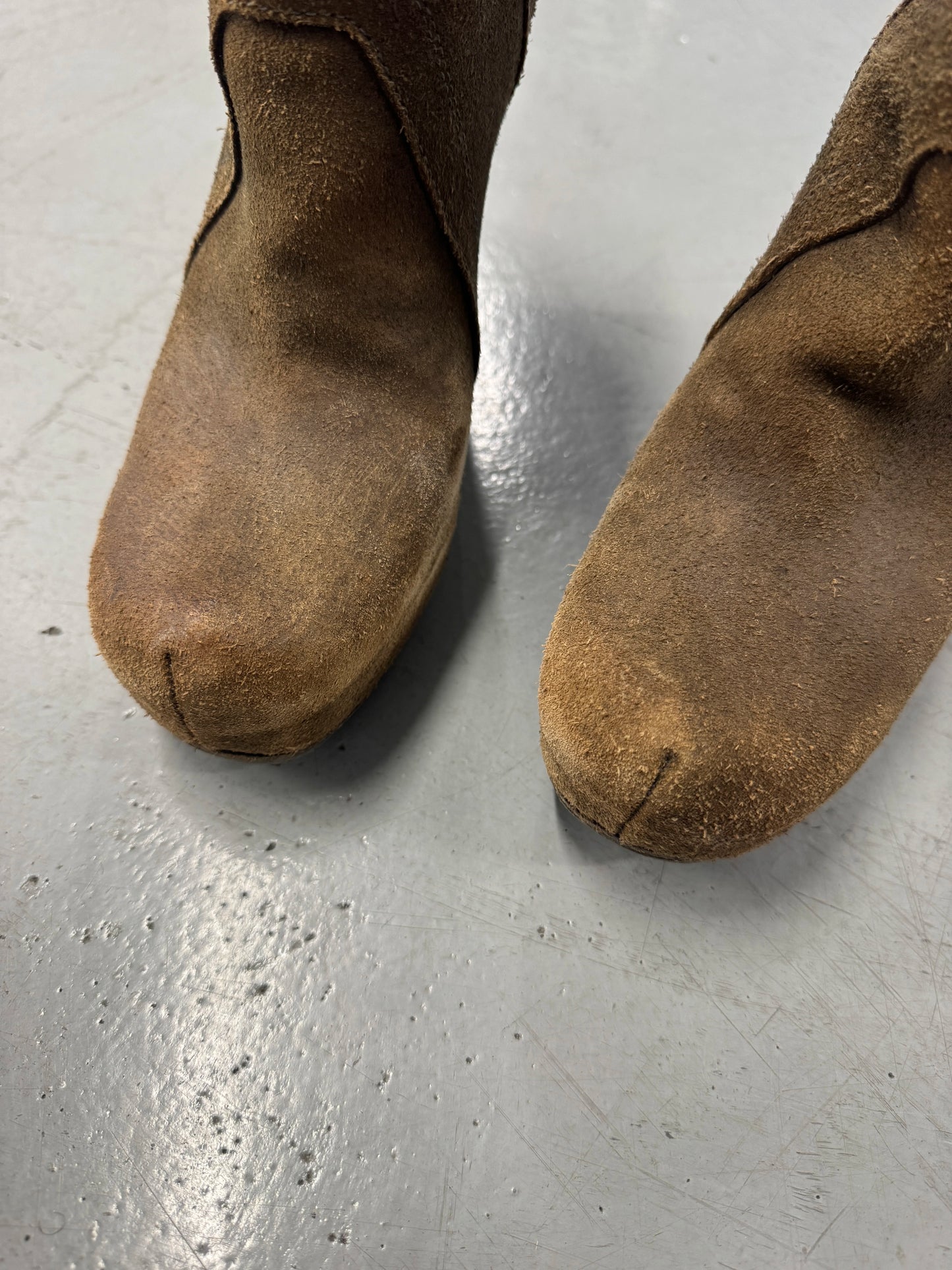 Rick Owens Brown Suede Wedge Heels IT38.5 | 8.5