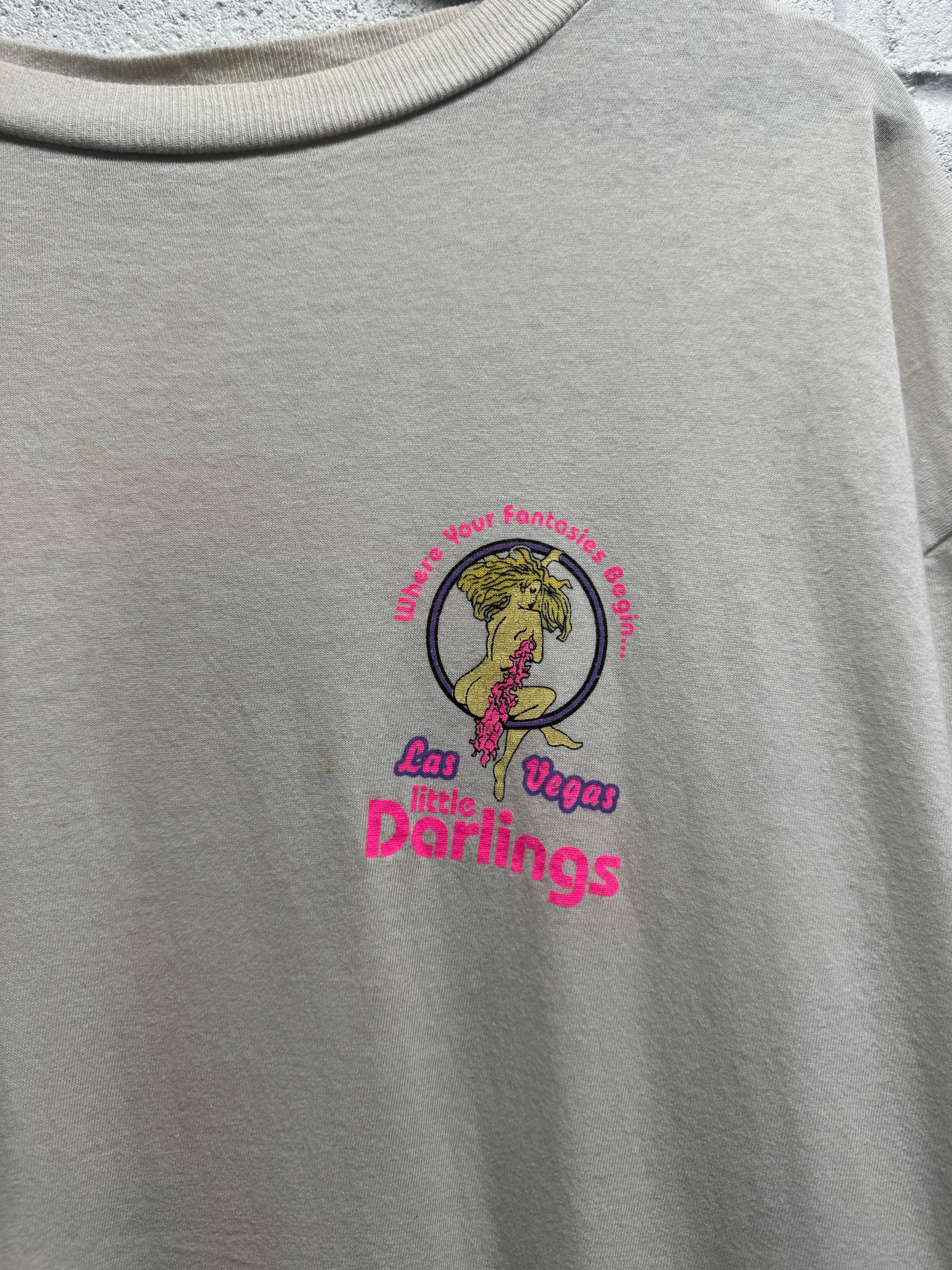 1990s Vintage Burlesque Little Darlings Las Vegas T-Shirt [XL]