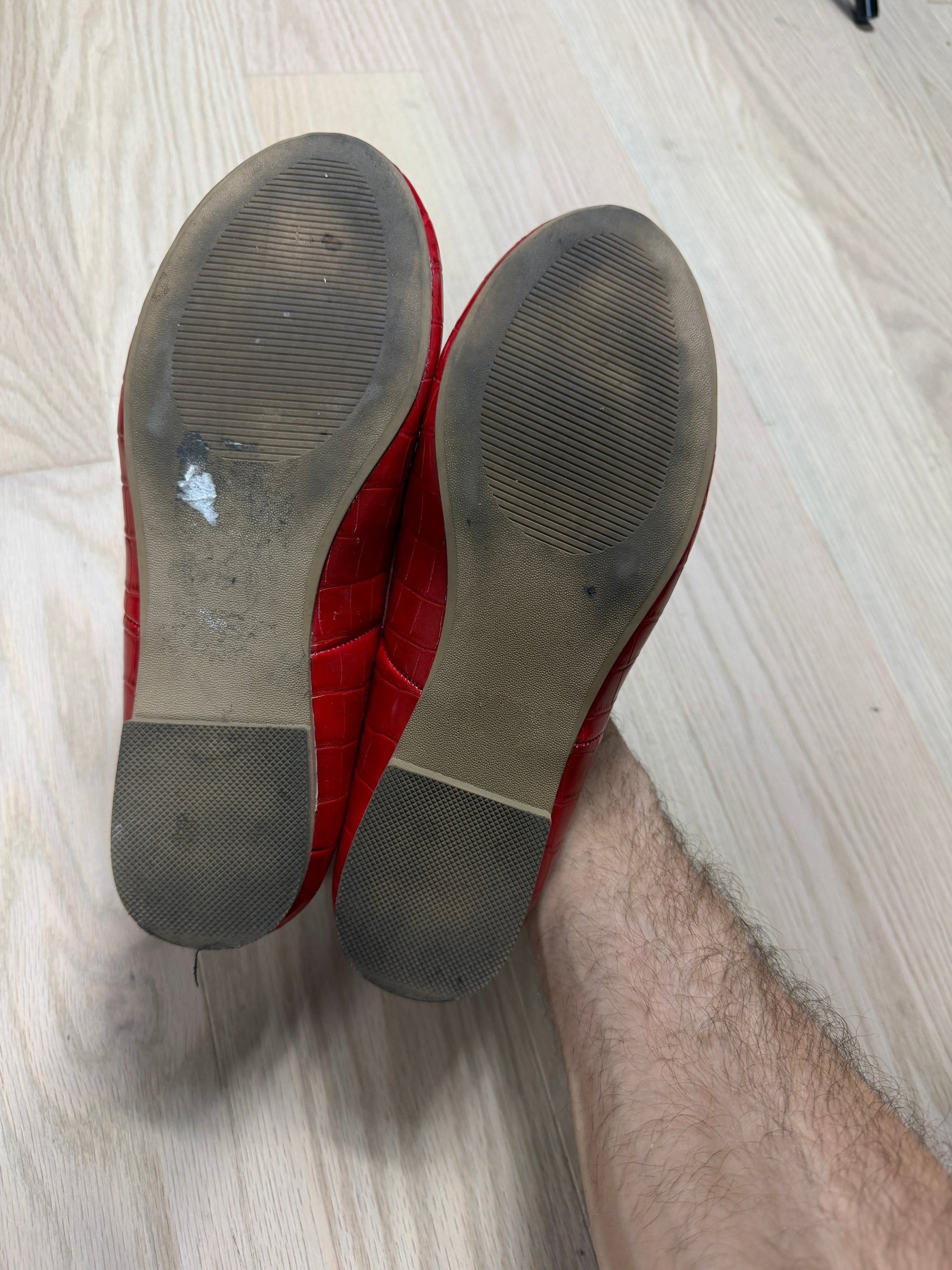 Red Animal Print Ballet Flats [6.5]