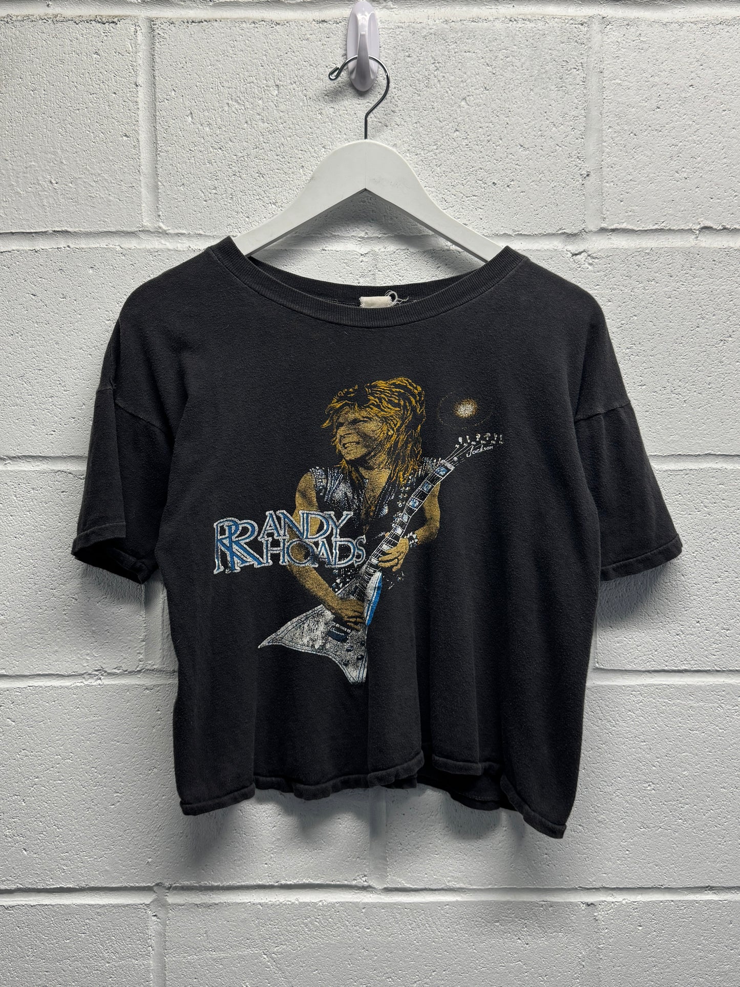 1980s Randy Rhoades Cropped Band T-Shirt [S/M]