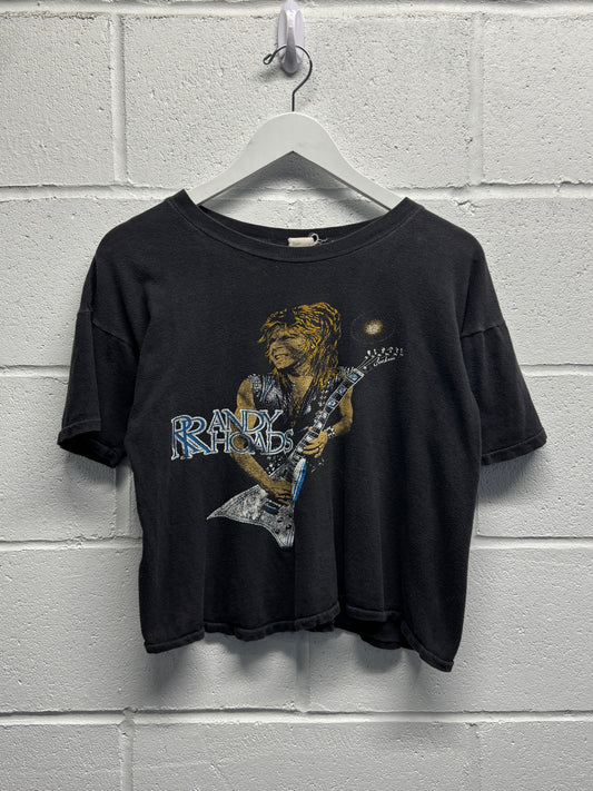 1980s Randy Rhoades Cropped Band T-Shirt [S/M]