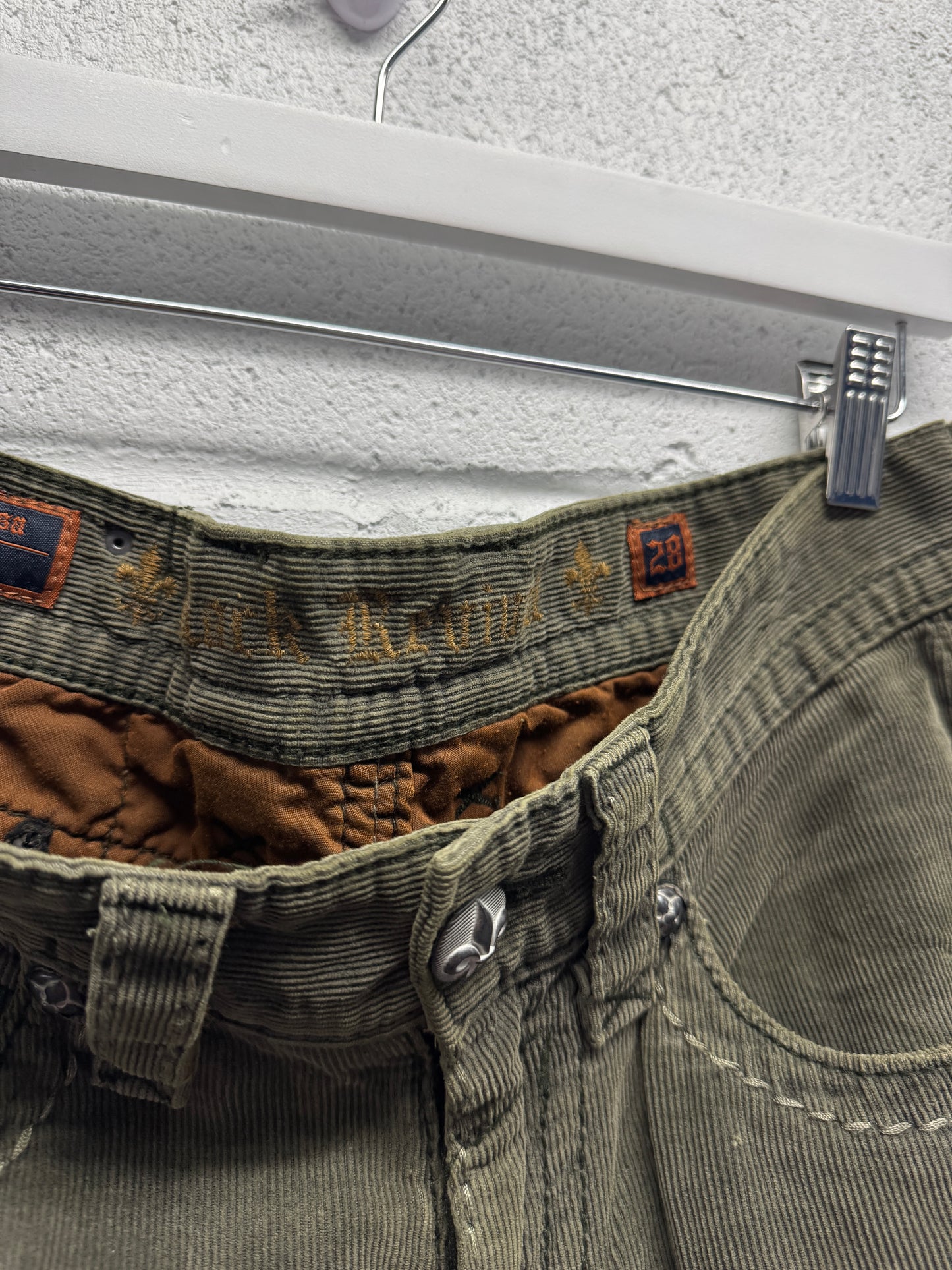 Y2K 2000s Rock Revival Corduroy Straight Pants [32]