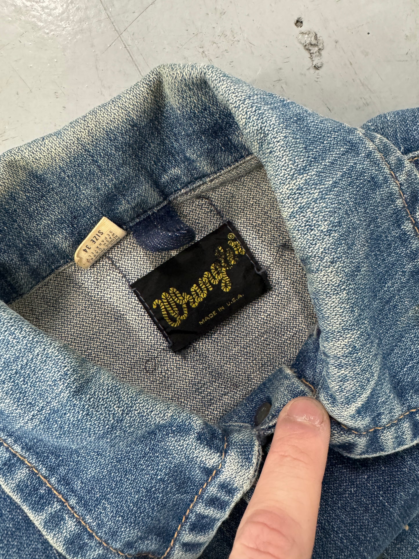 1980s Faded Wrangler Denim Trucker Jacket [S/M]