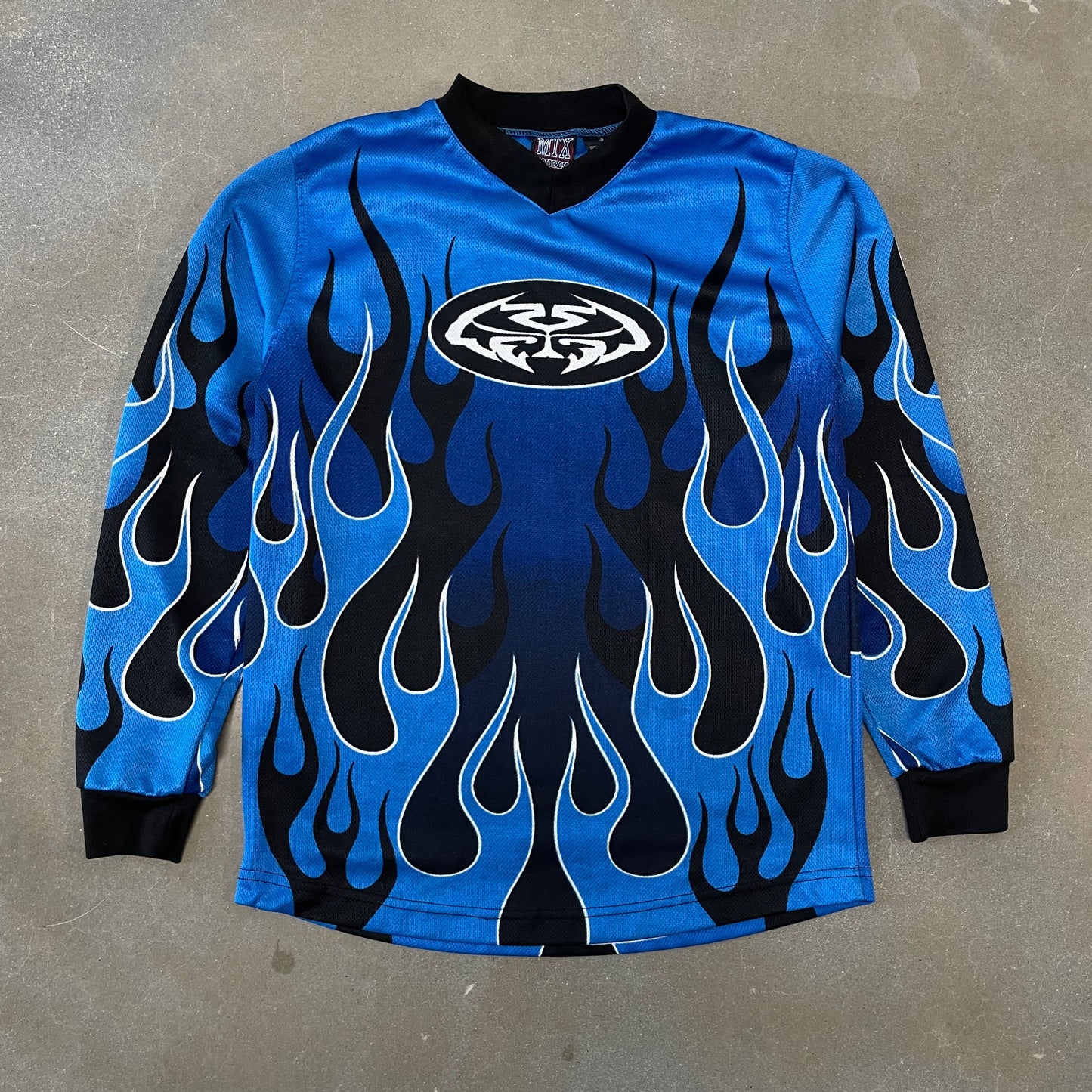 Y2K Blue Flame Longsleeve Motorcross Jersey
