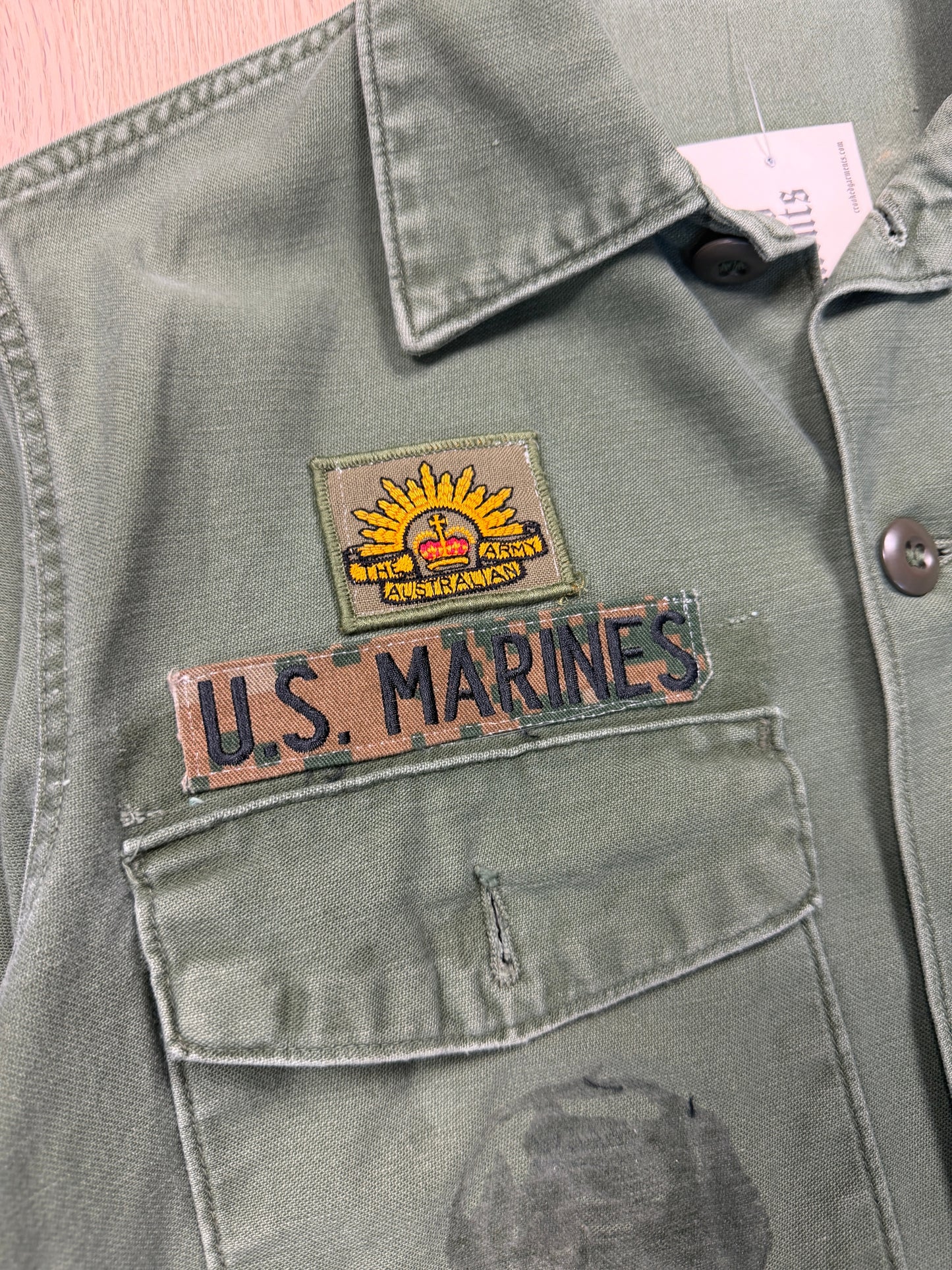 1960s OG-107 Sateen Cotton Shirt w/ Patches