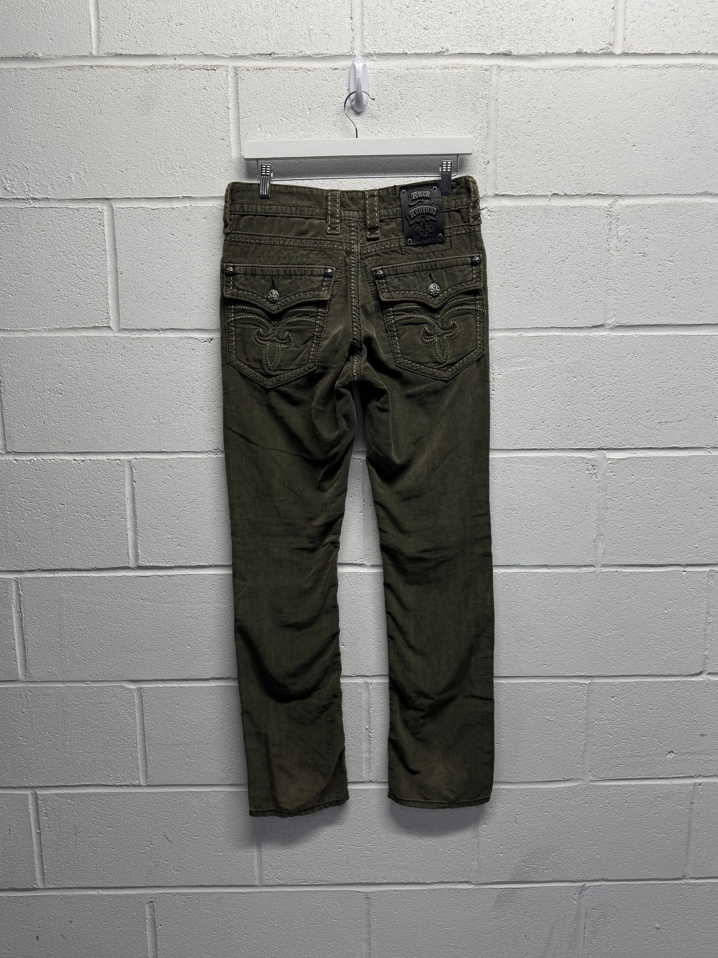 Y2K 2000s Rock Revival Corduroy Straight Pants [32]