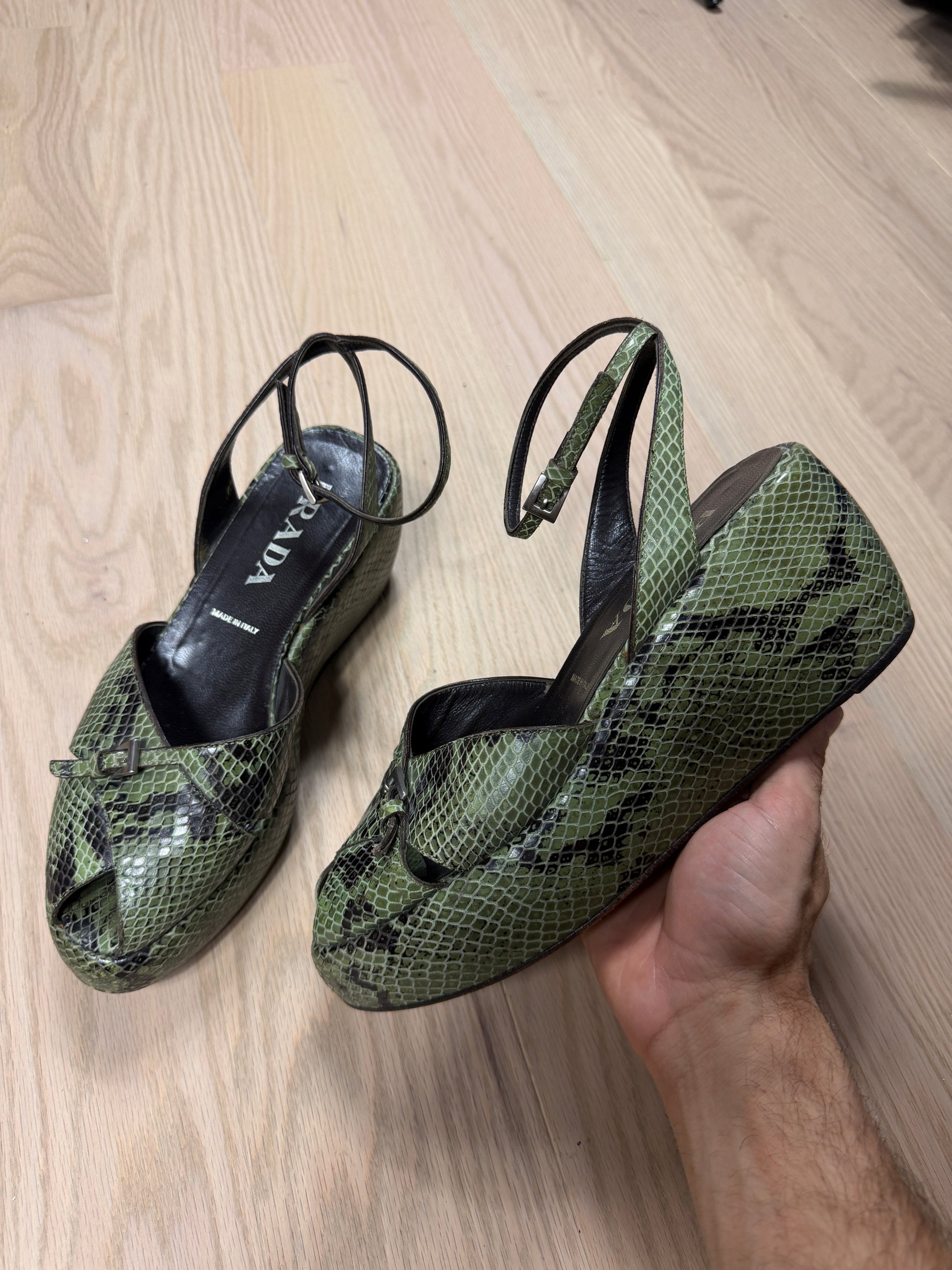 Prada Snake Wedges