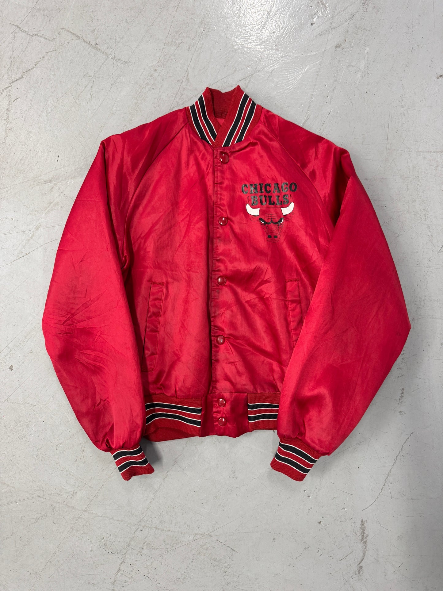 1980s Chicago Bulls Chalk Line Satin Jacket [S]