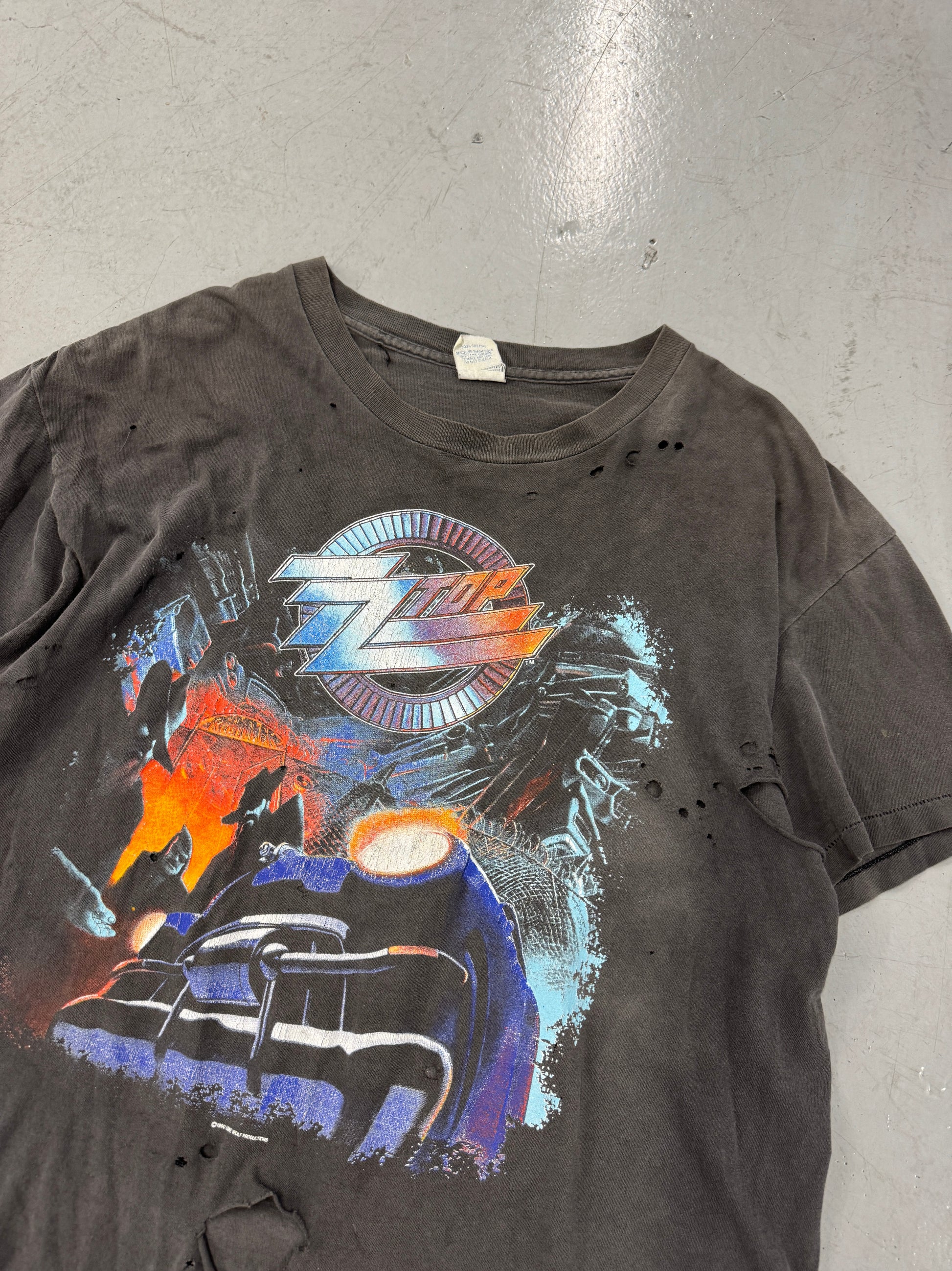 1990s Thrashed ZZ Top Band T-Shirt [XL]