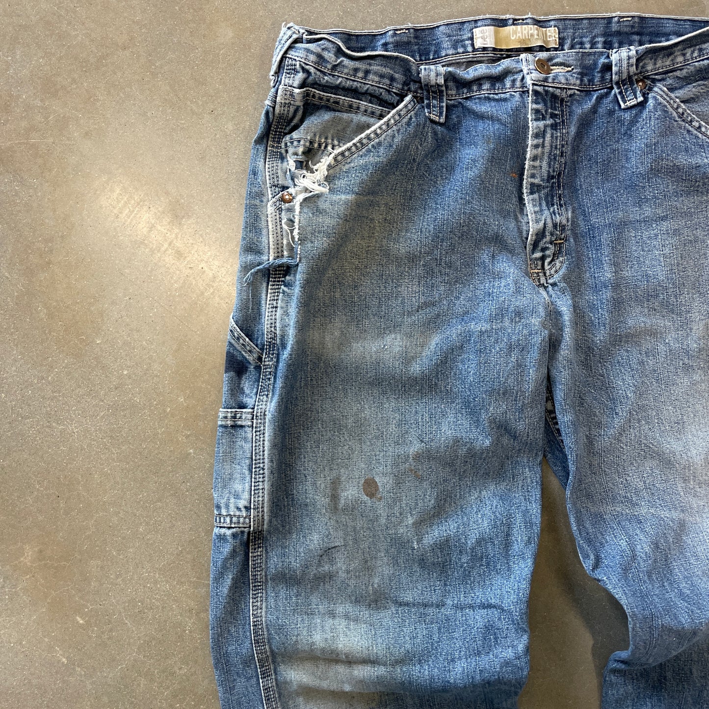 Y2K Distressed Lee Dungarees Carpenter Denim [34x32]