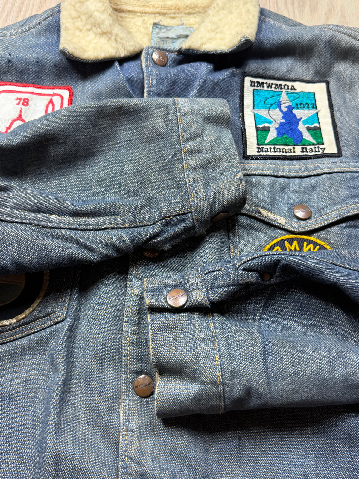 1960s BMW Patcha Sherpa Lined Denim Jacket [M/L]