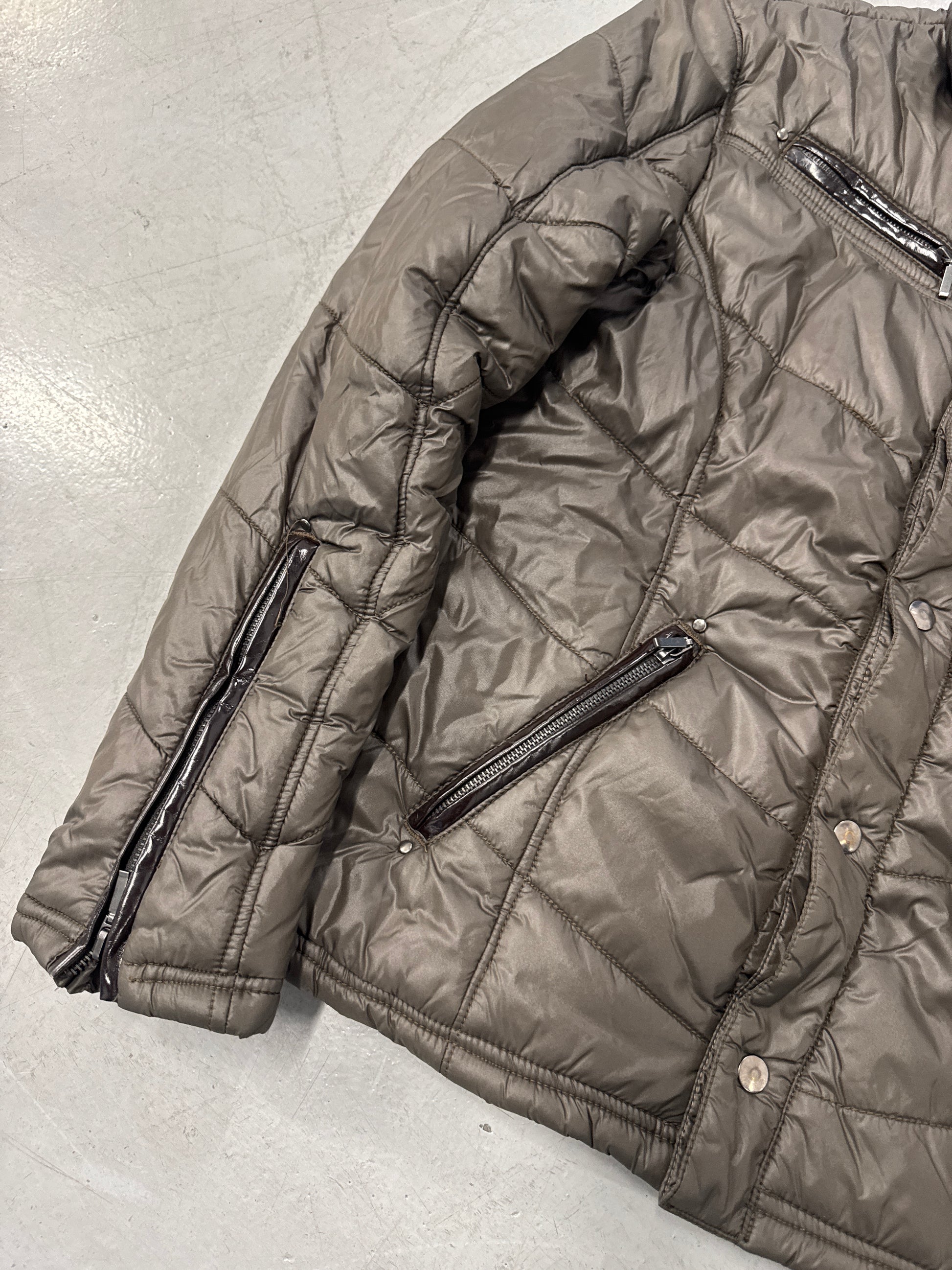 In The Attic Homme Leather Accent Puffer Jacket [2]