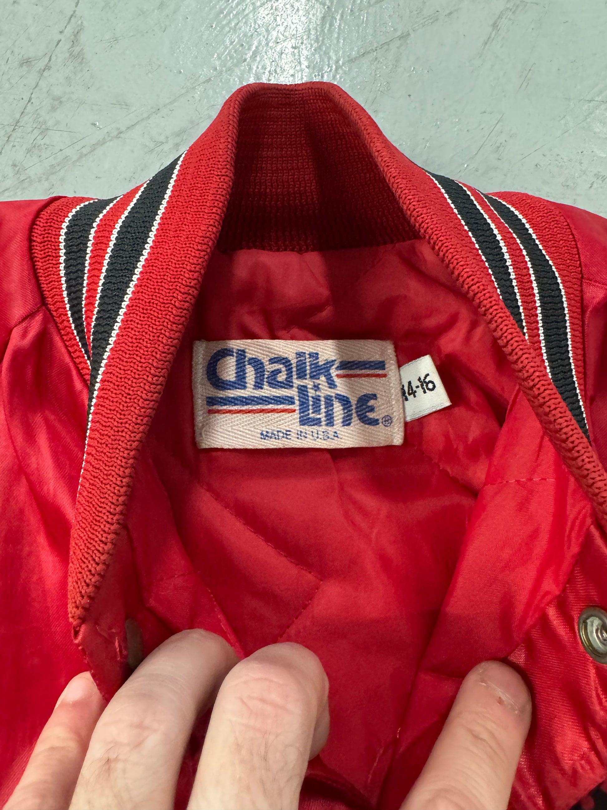1980s Chicago Bulls Chalk Line Satin Jacket [S]