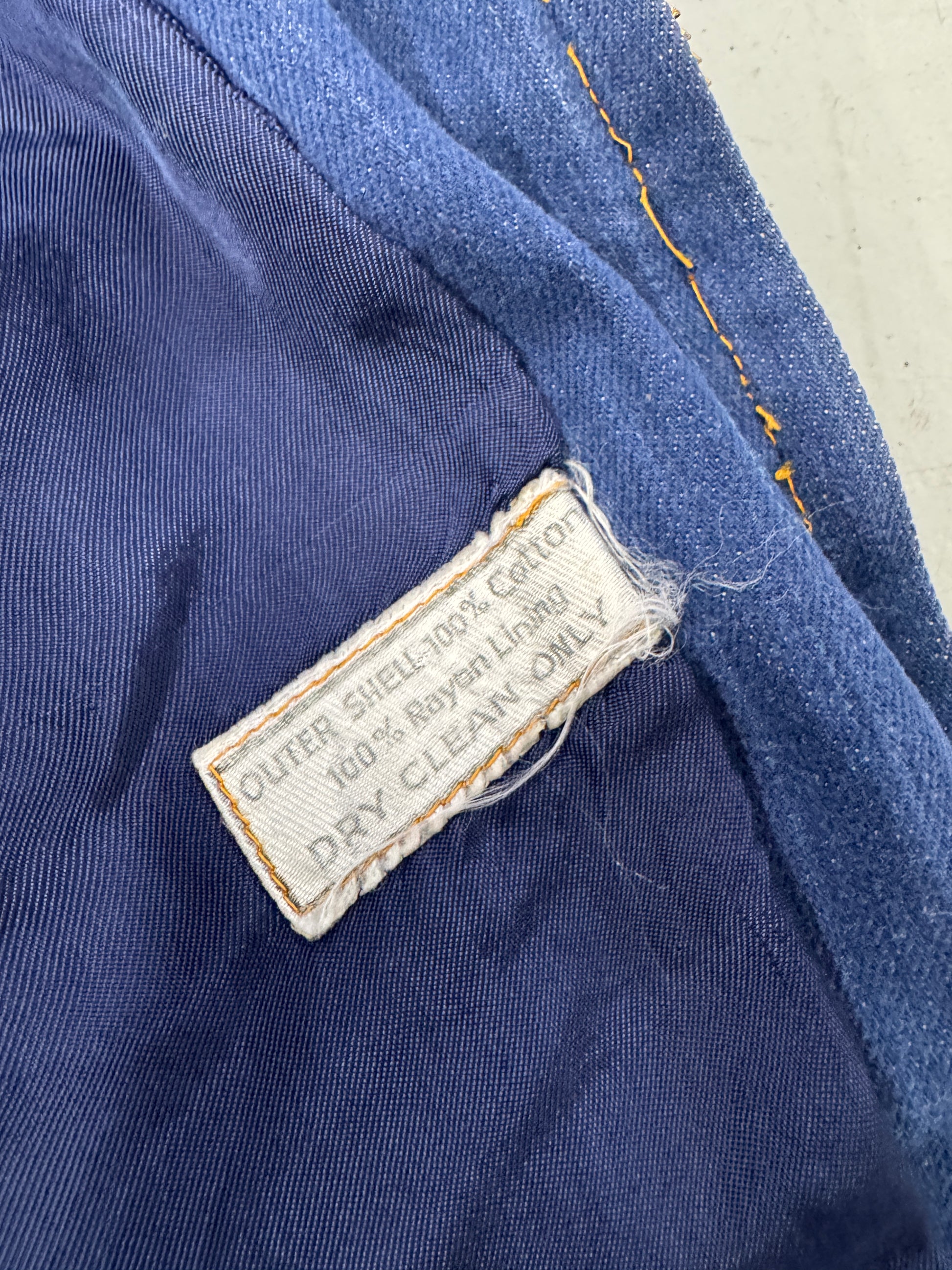 1970s Distressed Martine Bernard Denim Jacket Talon Zipper [S/M]