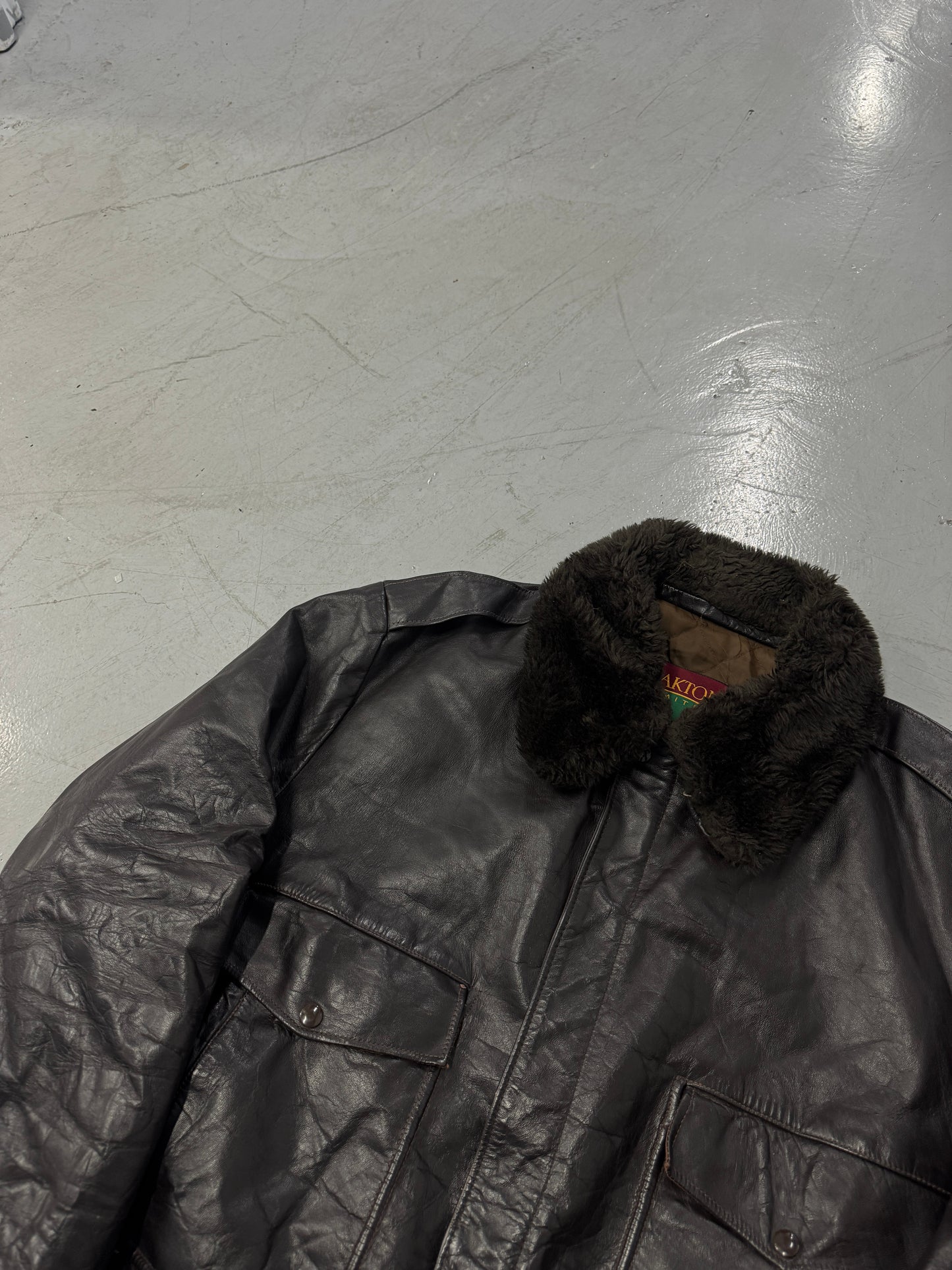 1980s Brown Leather B-15 Jacket [XL / 52]