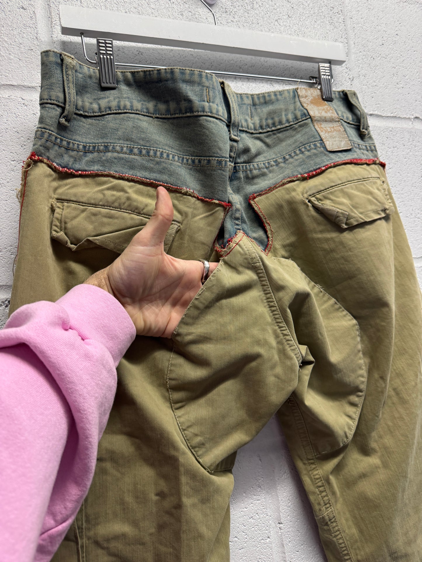 Y2K 2000s Klixs Distressed Flared Cargo Pants [34]