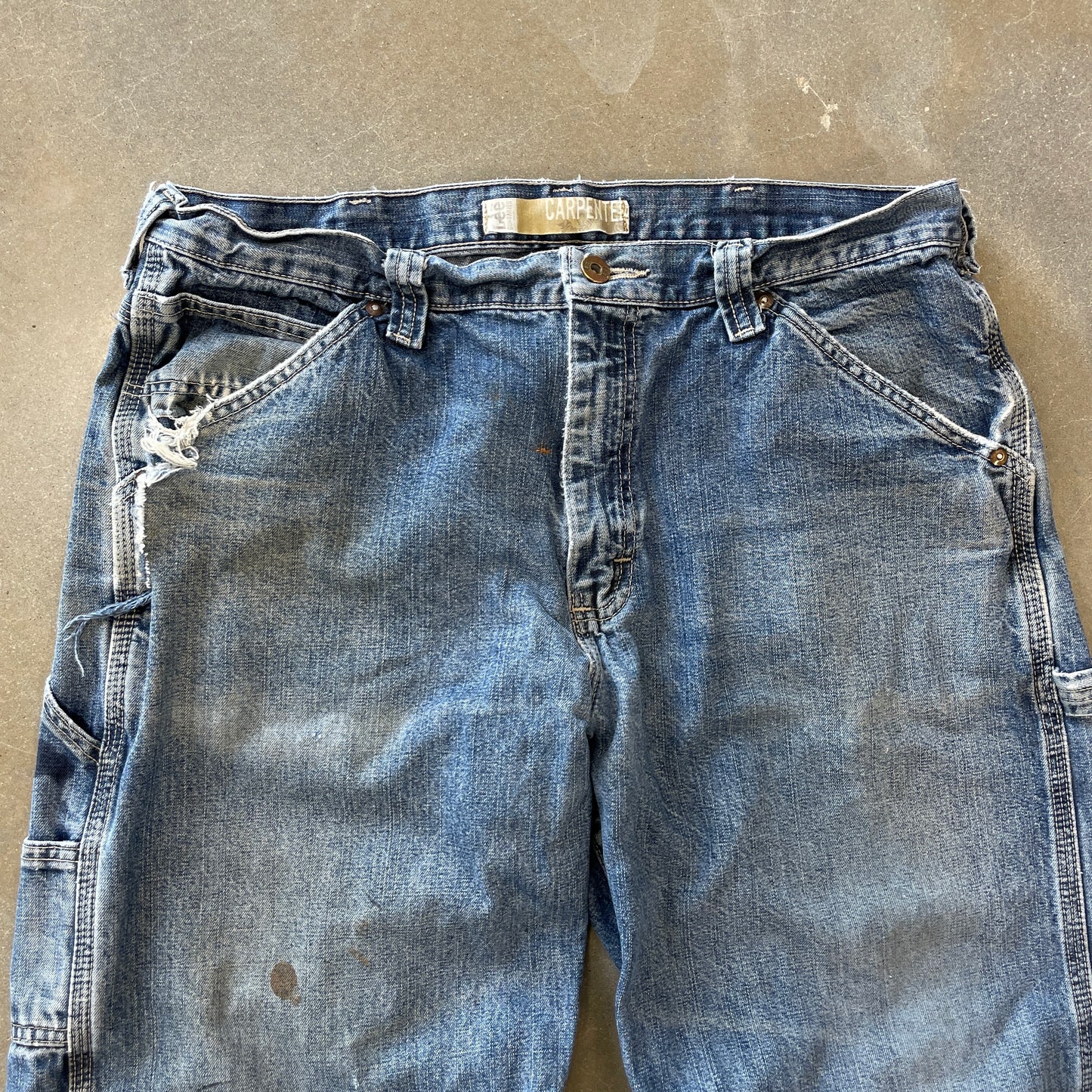 Y2K Distressed Lee Dungarees Carpenter Denim [34x32]