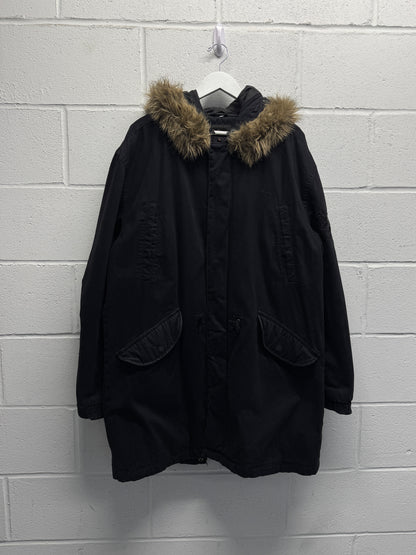 1990s Fur Hooded Parka [XL]