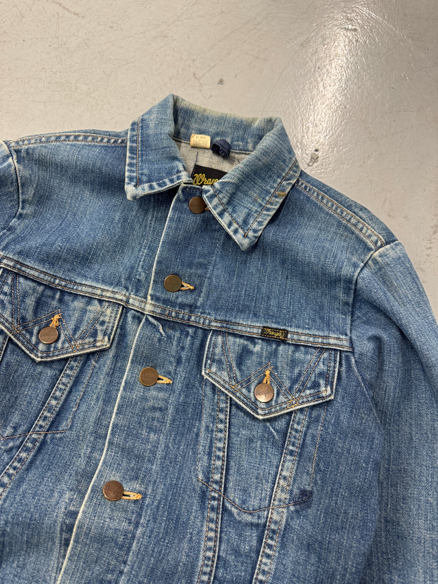 1980s Faded Wrangler Denim Trucker Jacket [S/M]