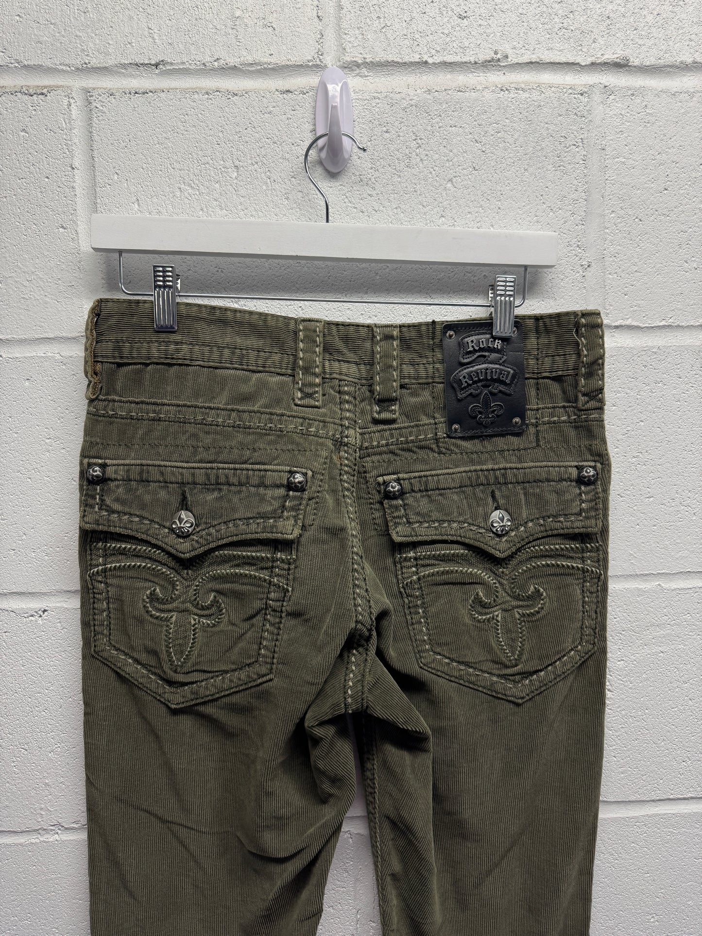 Y2K 2000s Rock Revival Corduroy Straight Pants [32]