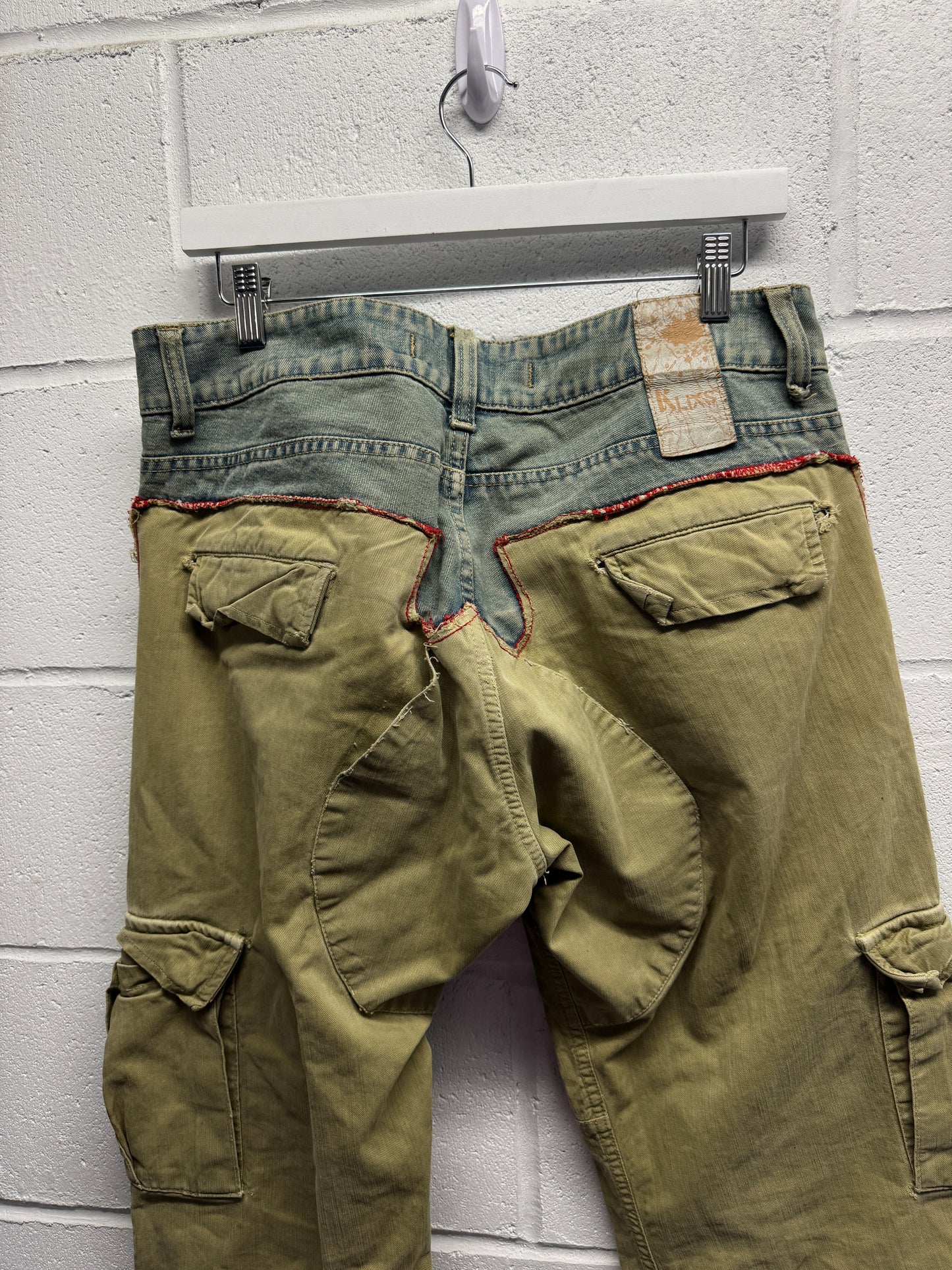 Y2K 2000s Klixs Distressed Flared Cargo Pants [34]