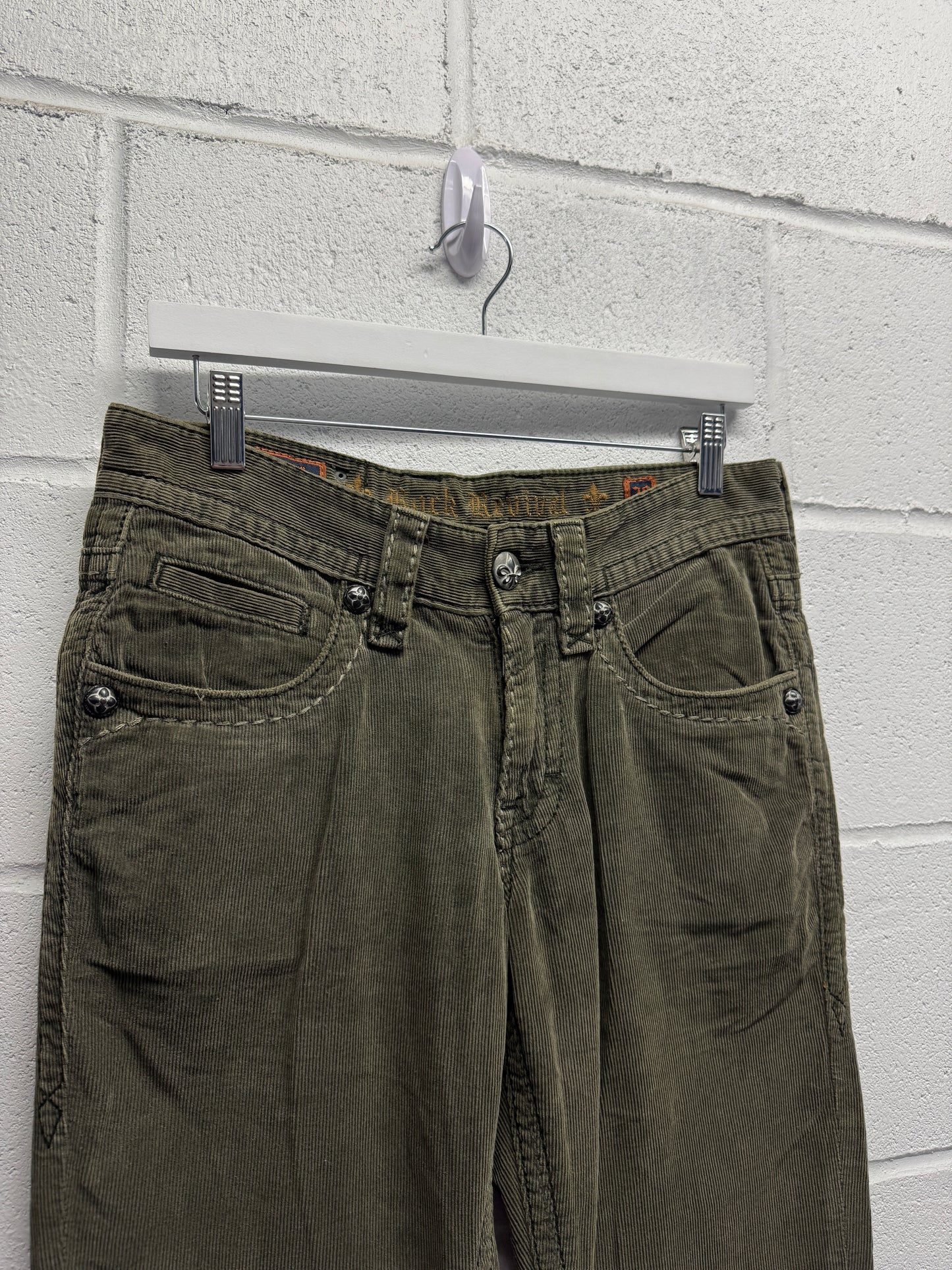 Y2K 2000s Rock Revival Corduroy Straight Pants [32]