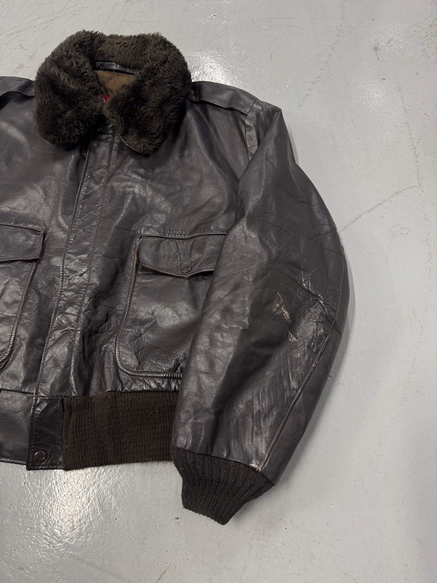 1980s Brown Leather B-15 Jacket [XL / 52]