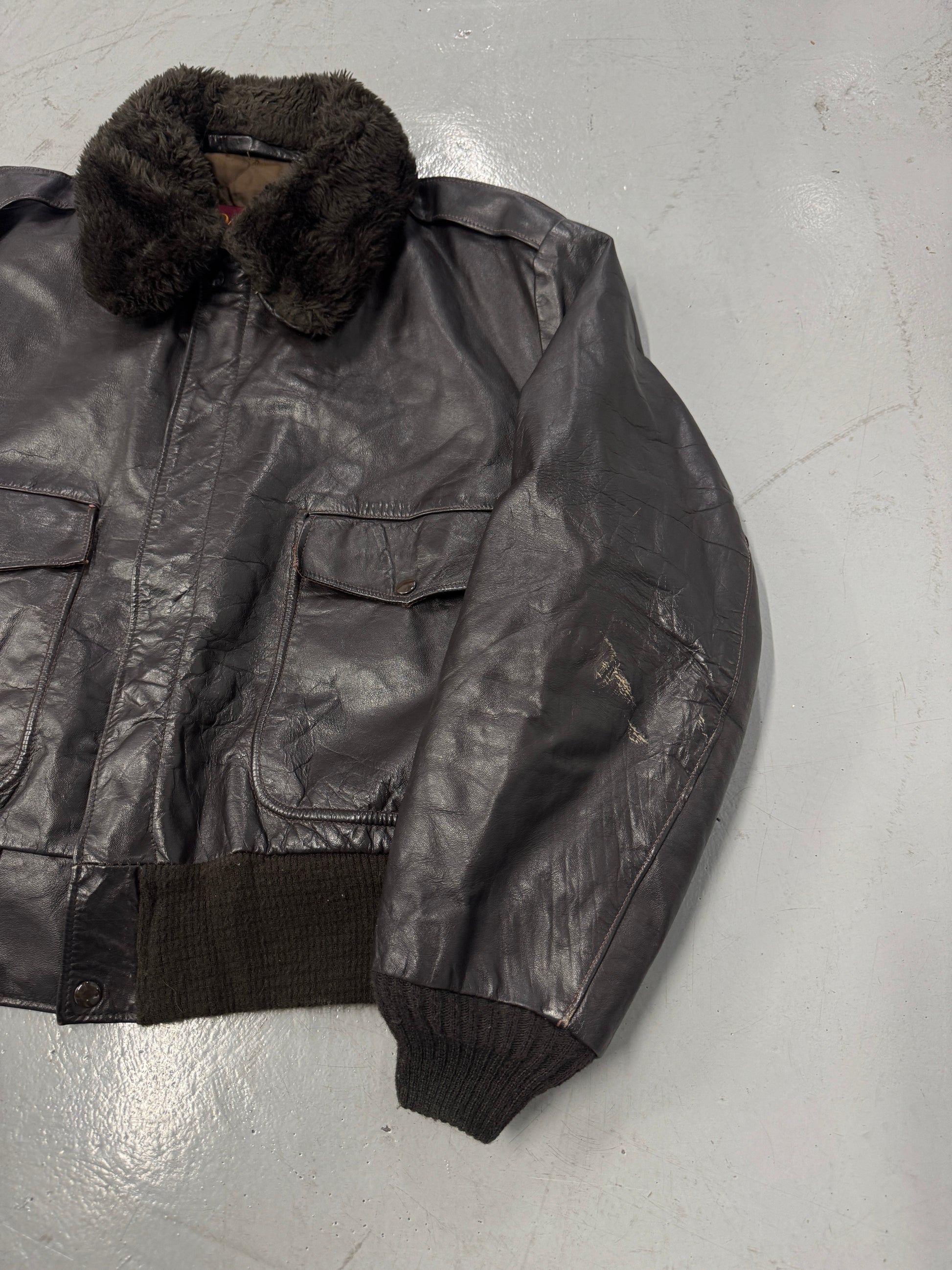 1980s Brown Leather B-15 Jacket [XL / 52]