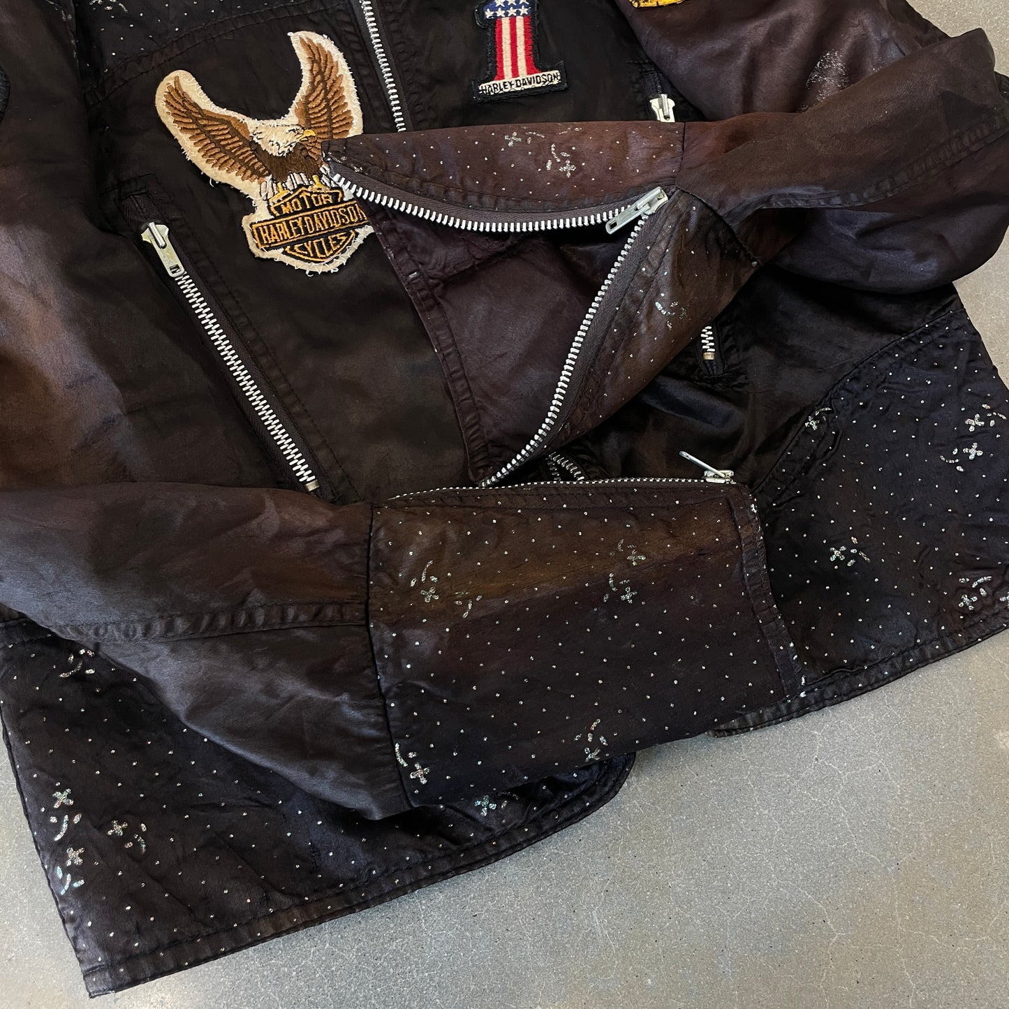 1970s Harley Davidson #1 Patched Jacket