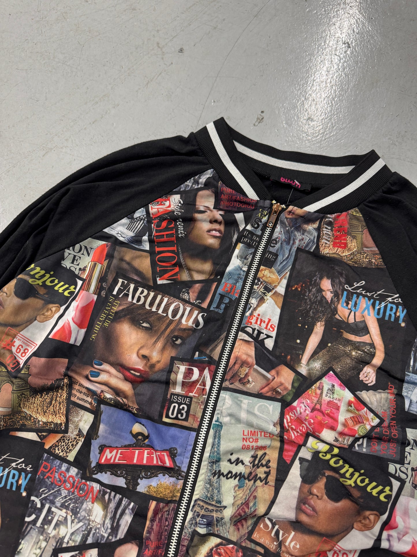 1990s Magazine Cover Zip-Up Jacket [XL]