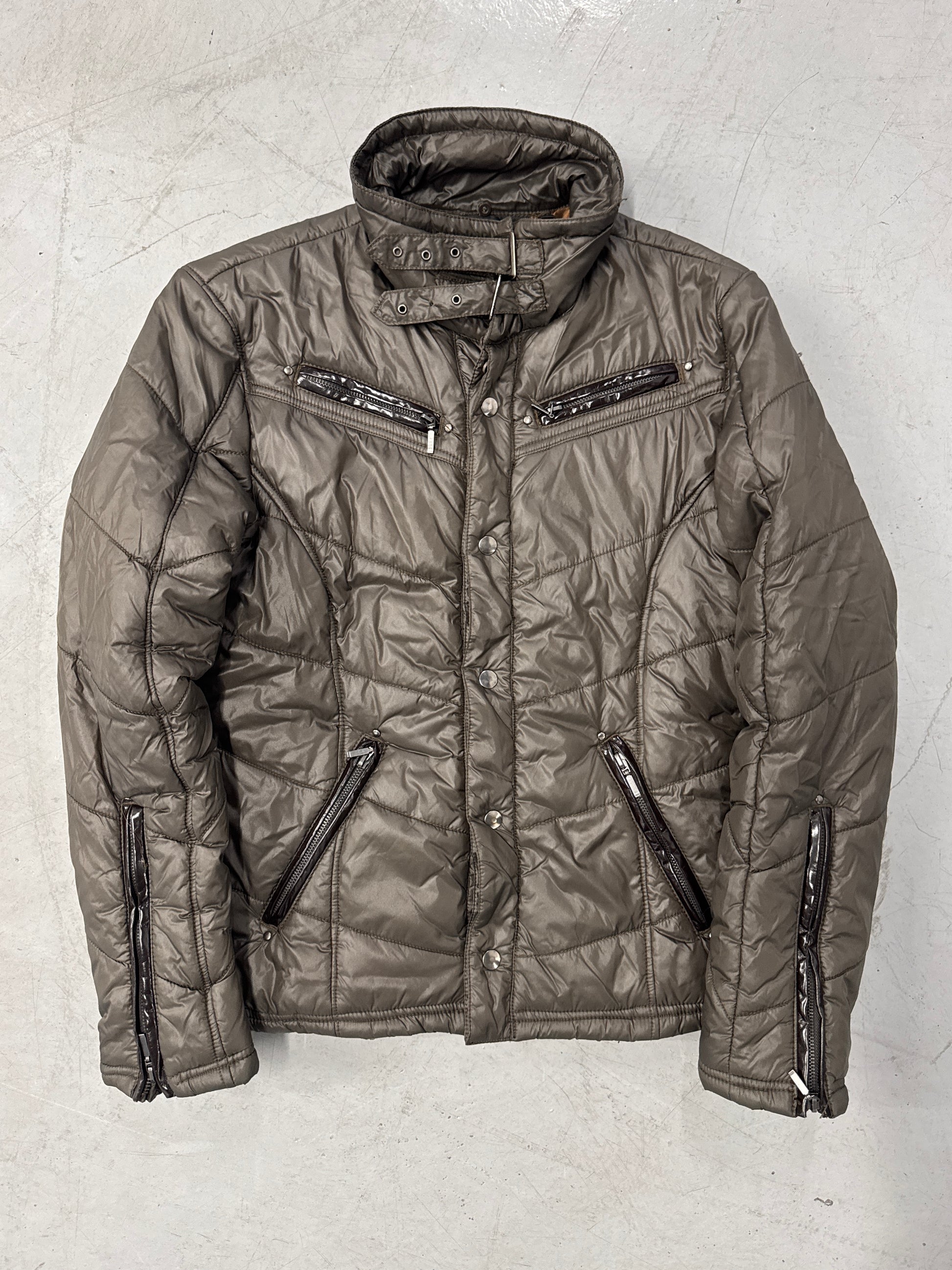 In The Attic Homme Leather Accent Puffer Jacket [2]
