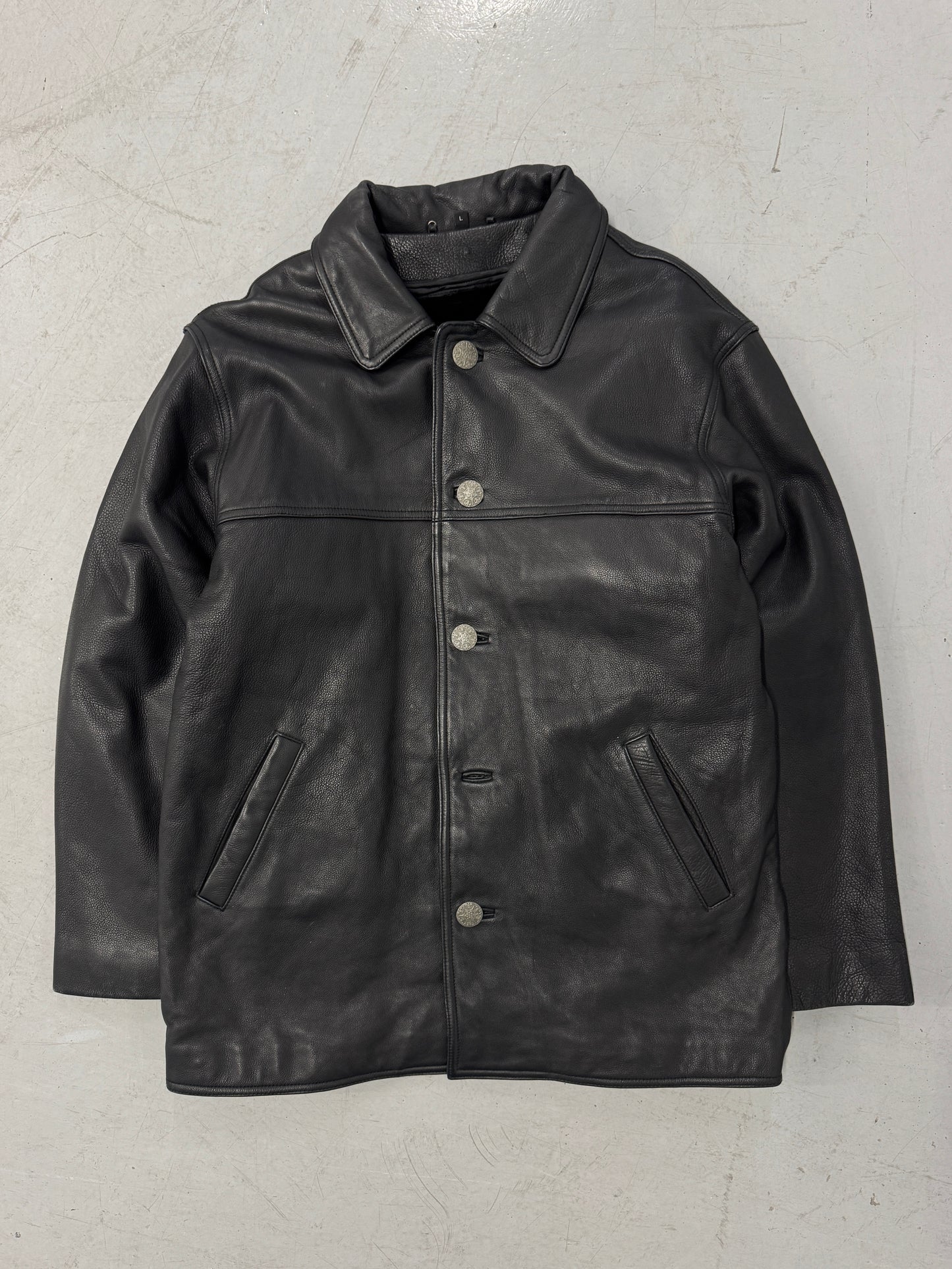 1990s Leather Shirt Jacket [M/L]