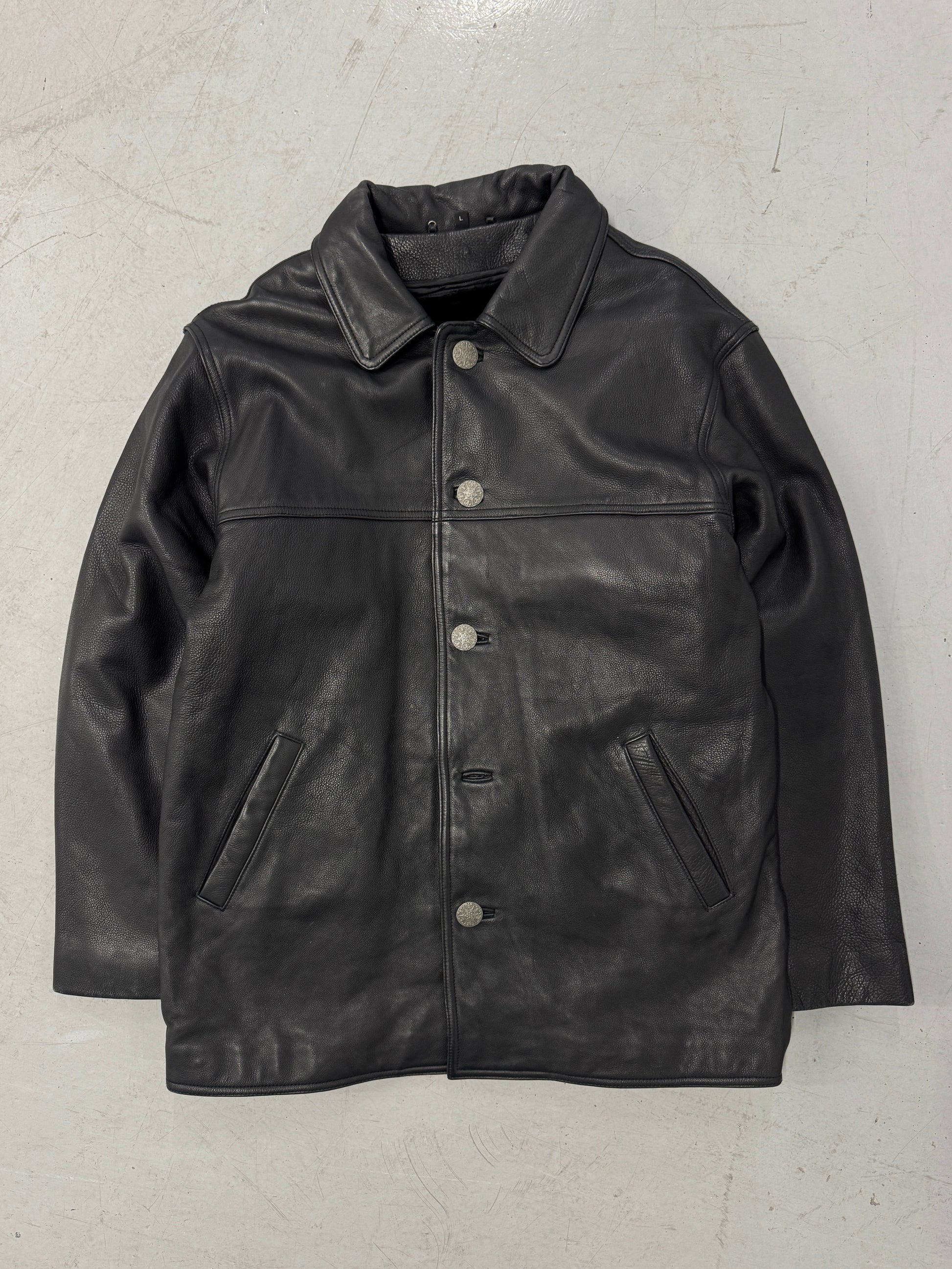 1990s Leather Shirt Jacket [M/L]