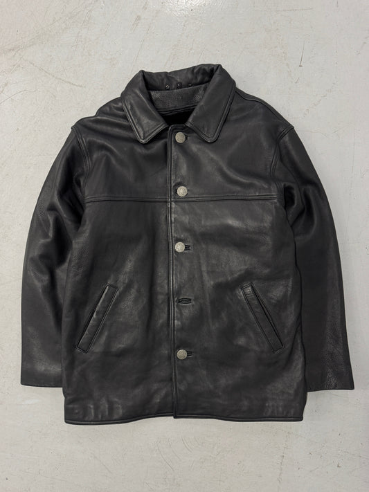 1990s Leather Shirt Jacket [M/L]