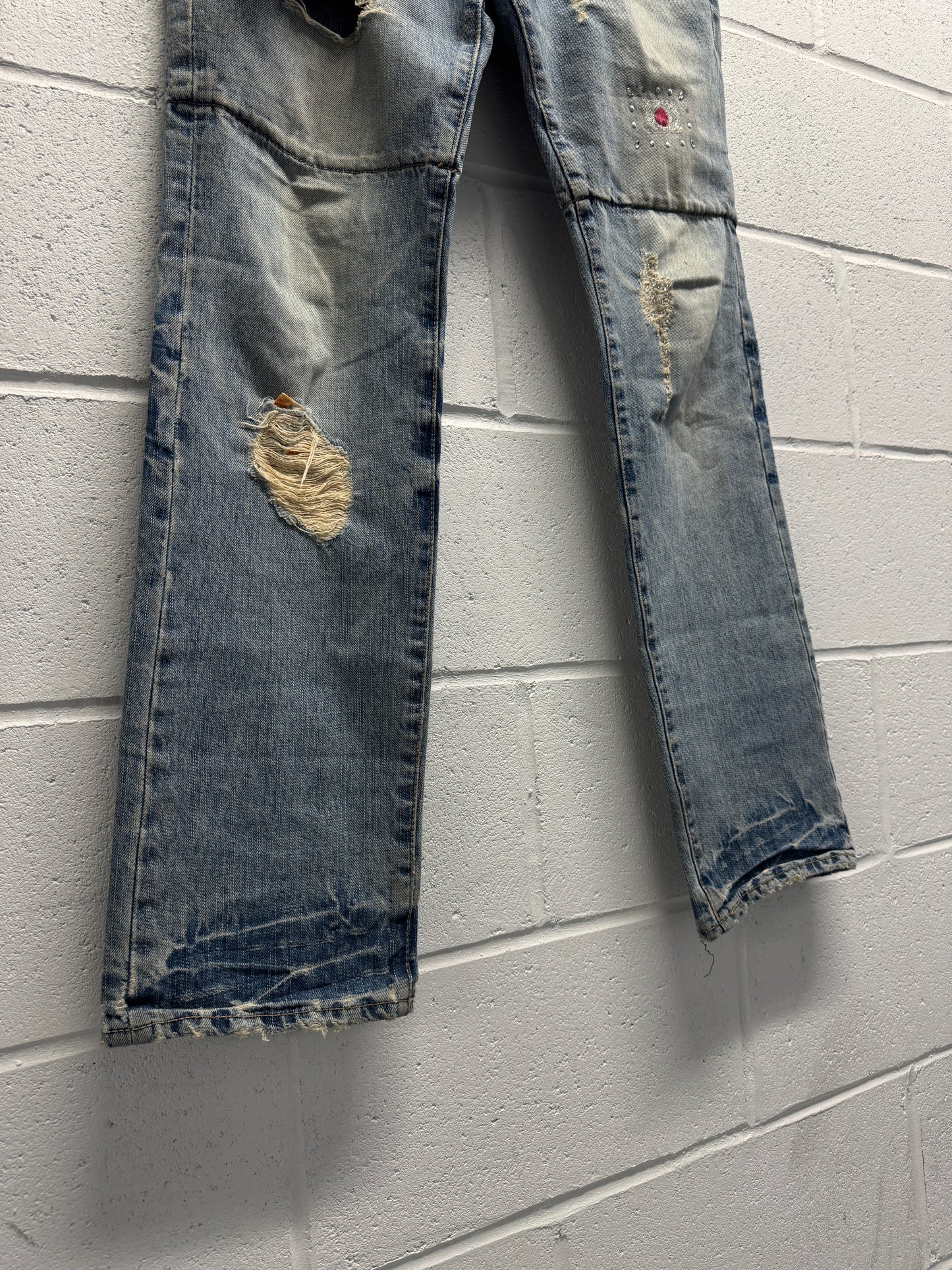 PPFM Double Waist Distressed Jeans [34]