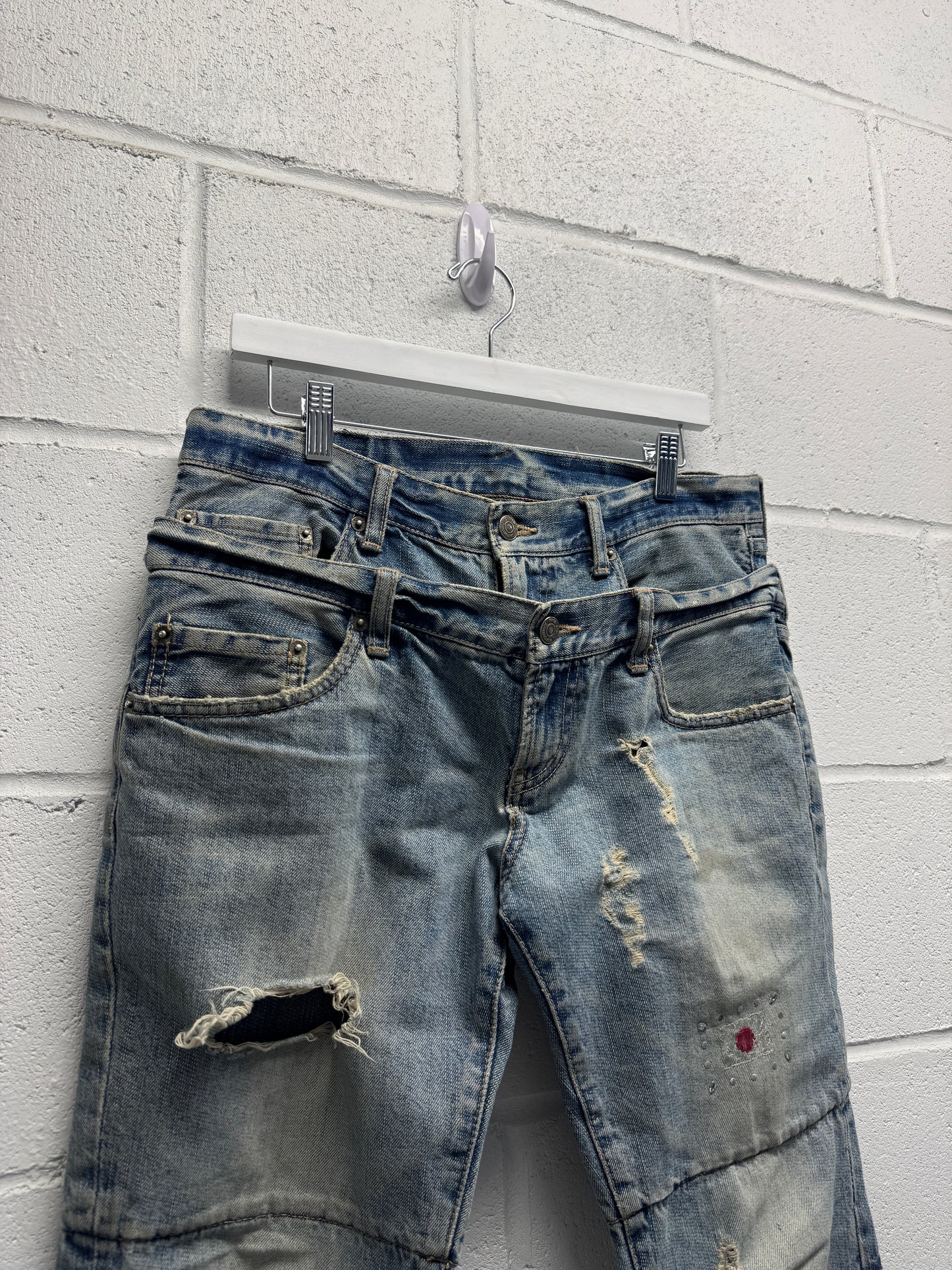 PPFM Double Waist Distressed Jeans [34]