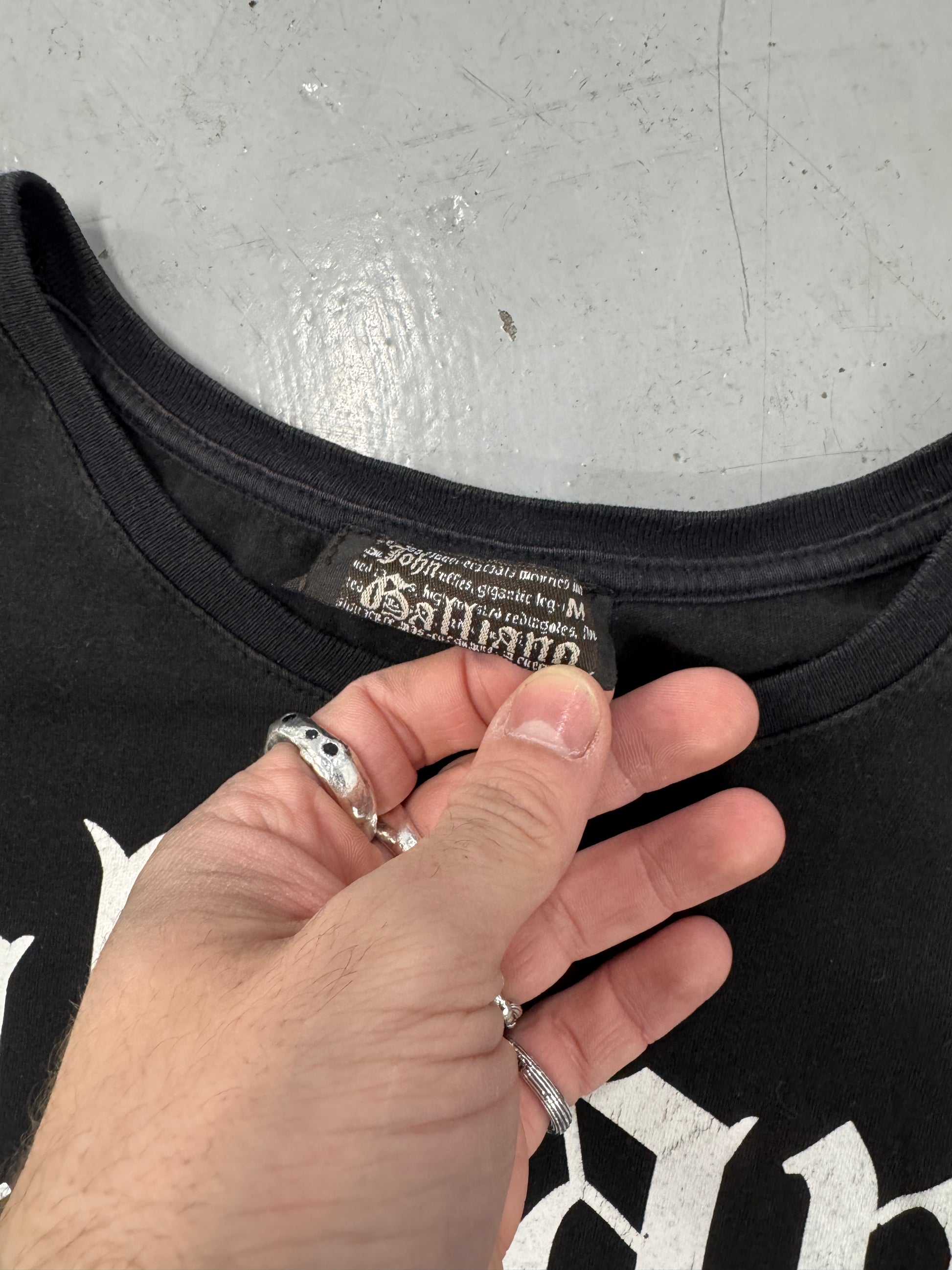 2000s Galliano Newspaper Print T-Shirt [M]