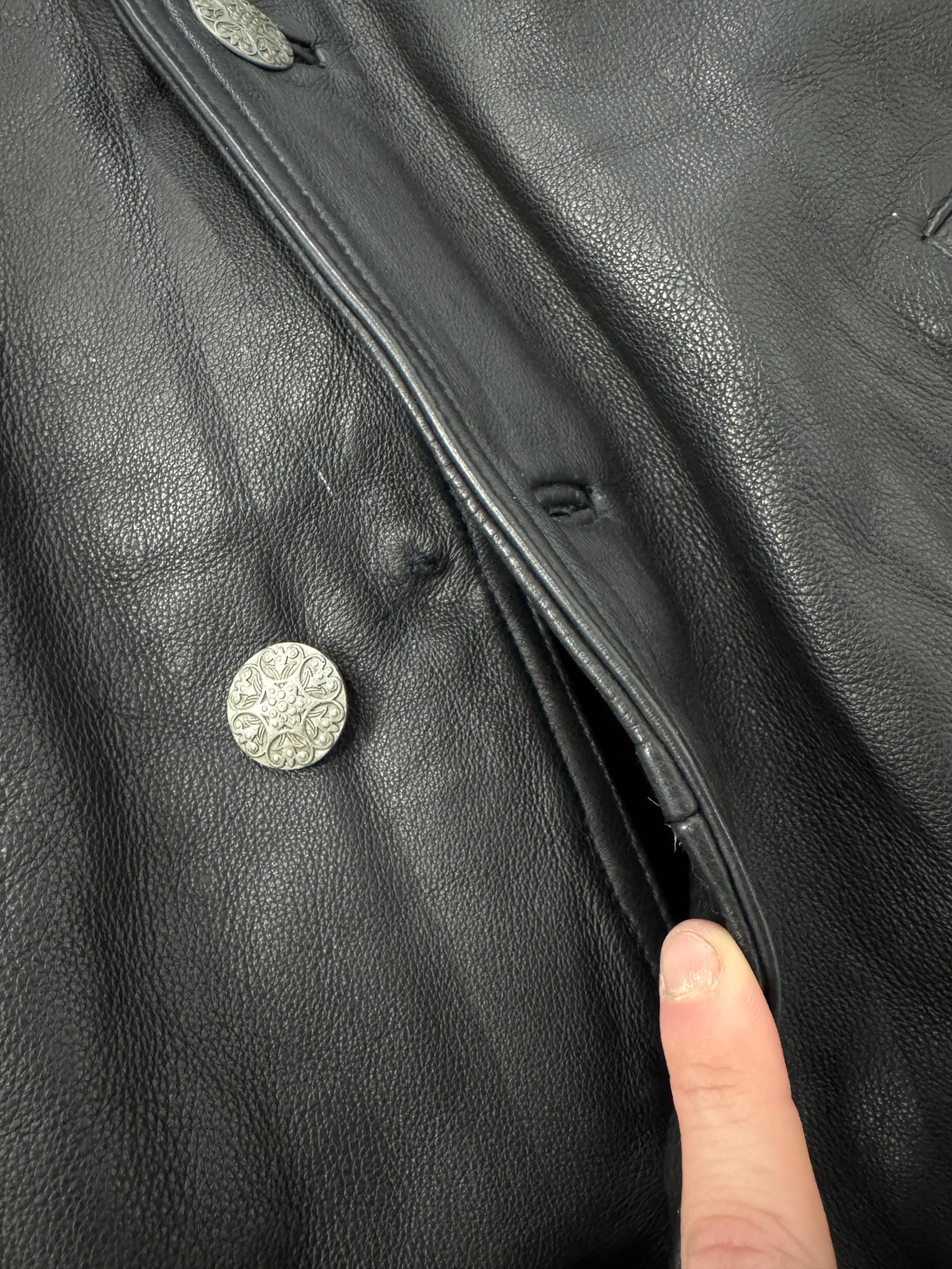 1990s Leather Shirt Jacket [M/L]