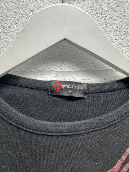 Y2K 2000s Zip Shoulder Red Angel Baby Tee [S/M]
