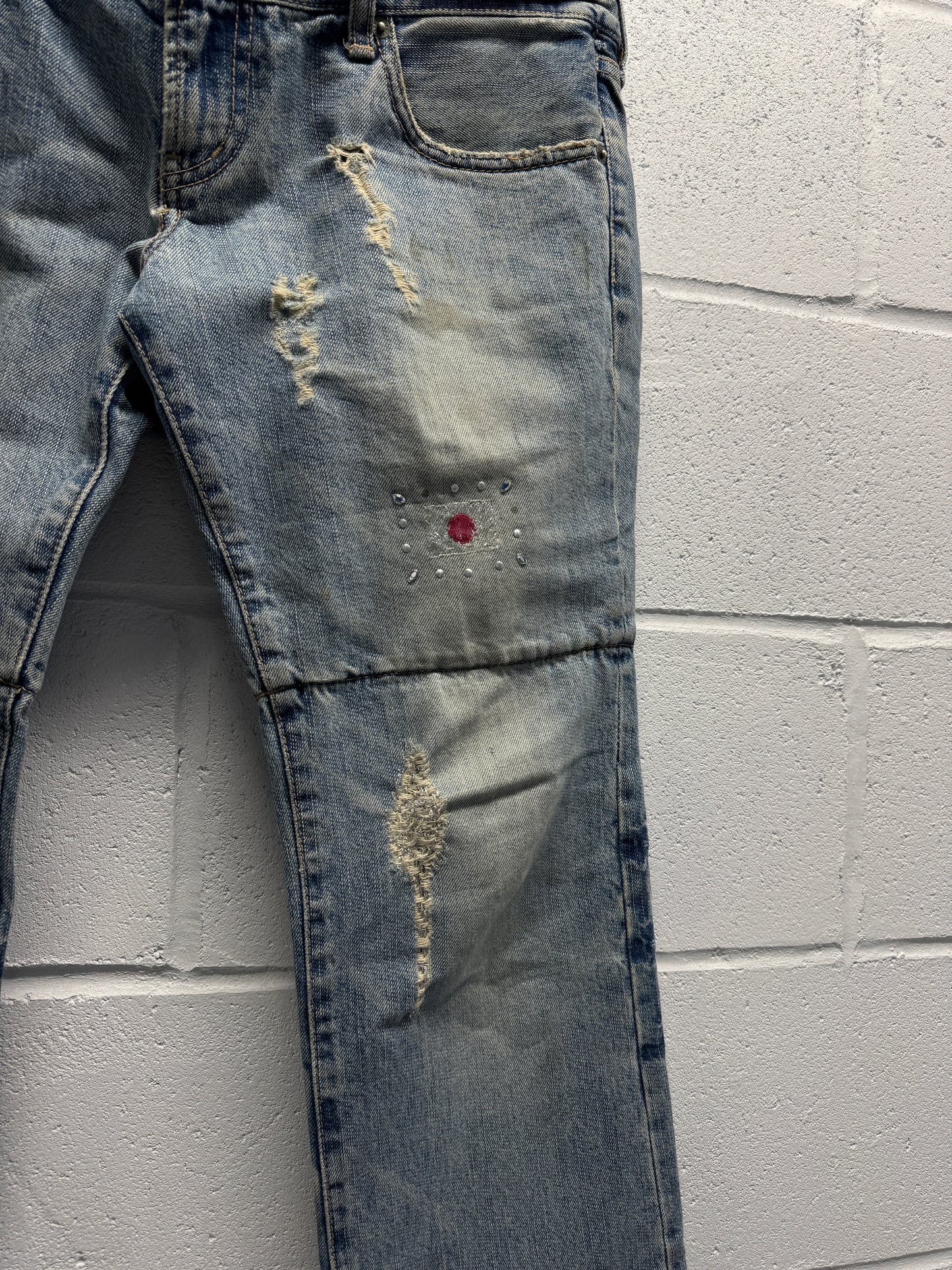 PPFM Double Waist Distressed Jeans [34]